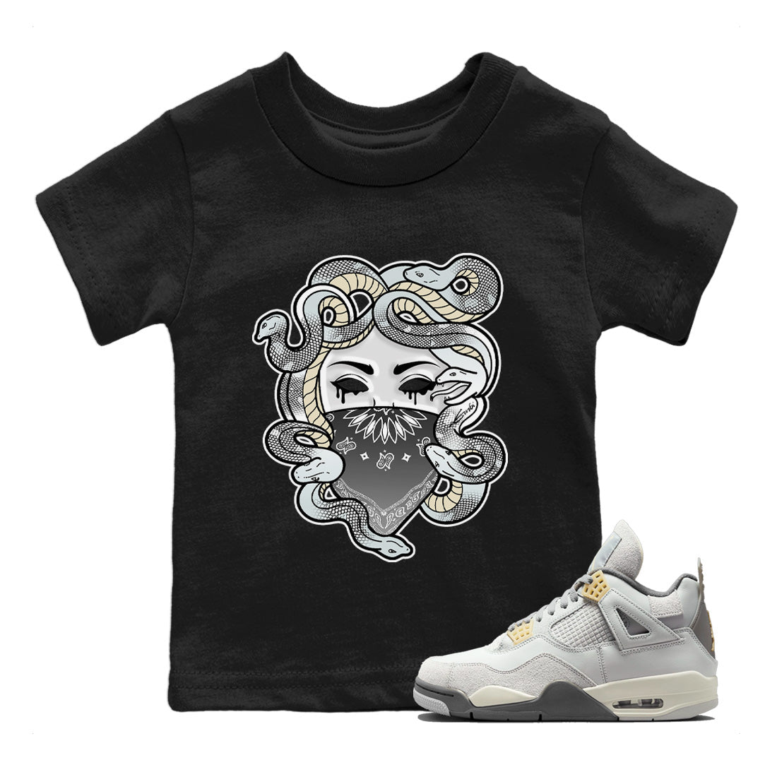 Jordan 4 Craft Sneaker Matching T-Shirt Medusa Sneaker Tees Jordan 4 Craft Sneaker Release Tees Kids Shirts