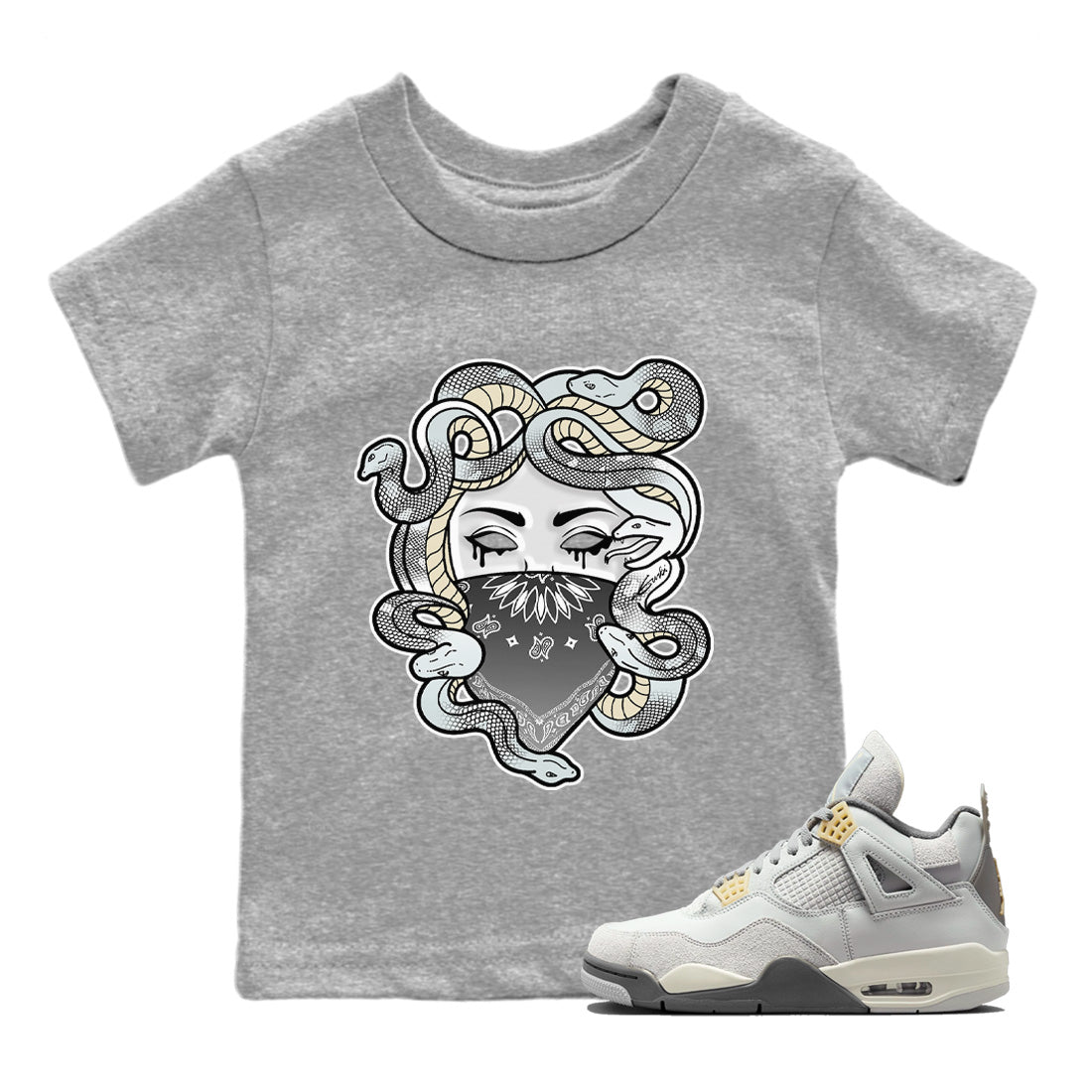 Jordan 4 Craft Sneaker Matching T-Shirt Medusa Sneaker Tees Jordan 4 Craft Sneaker Release Tees Kids Shirts