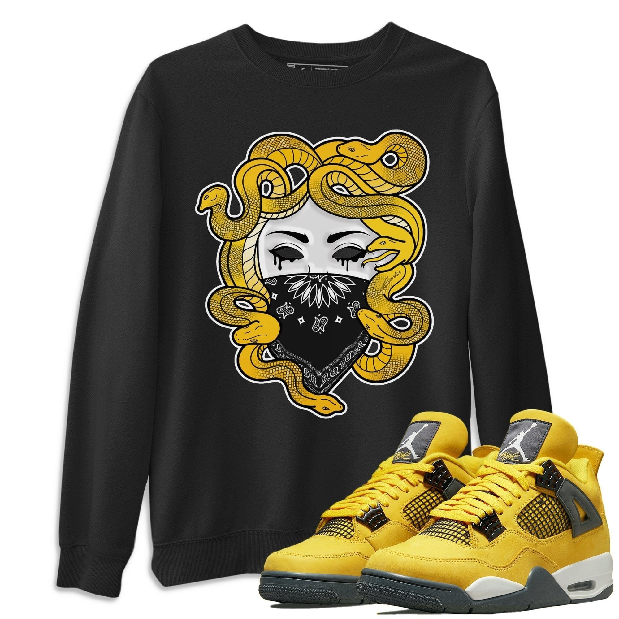 Jordan 4 Lightning Shirt To Match Jordans Medusa Sneaker Tees Jordan 4 Lightning Drip Gear Zone Sneaker Matching Clothing Unisex Shirts