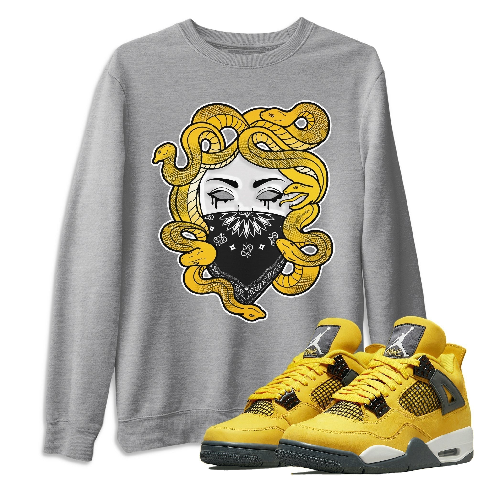 Jordan 4 Lightning Shirt To Match Jordans Medusa Sneaker Tees Jordan 4 Lightning Drip Gear Zone Sneaker Matching Clothing Unisex Shirts