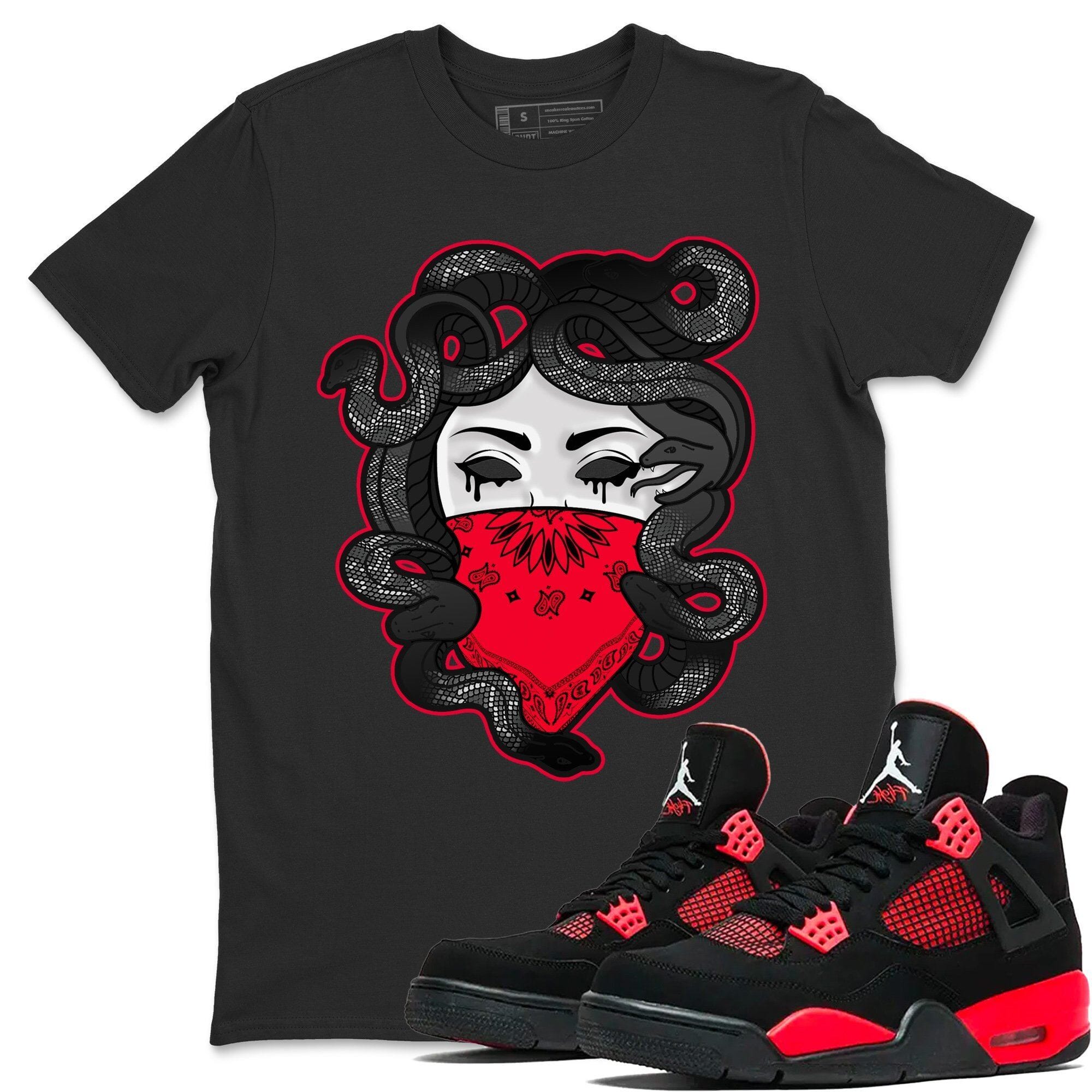 Jordan 4 Red Thunder Shirt To Match Jordans Medusa Sneaker Tees Jordan 4 Red Thunder Drip Gear Zone Sneaker Matching Clothing Unisex Shirts