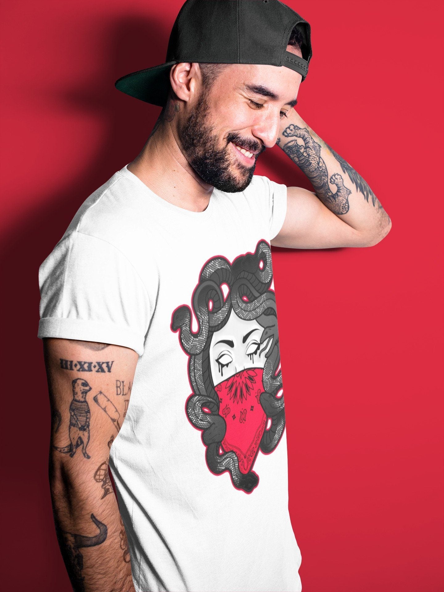 Jordan 4 Red Thunder Shirt To Match Jordans Medusa Sneaker Tees Jordan 4 Red Thunder Drip Gear Zone Sneaker Matching Clothing Unisex Shirts