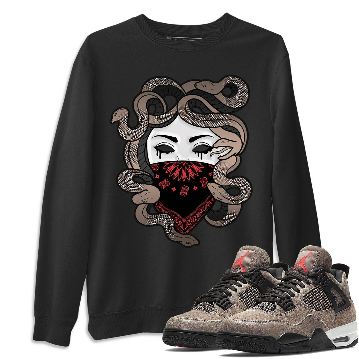 Jordan 4 Taupe Haze Shirt To Match Jordans Medusa Sneaker Tees Jordan 4 Taupe Haze Drip Gear Zone Sneaker Matching Clothing Unisex Shirts