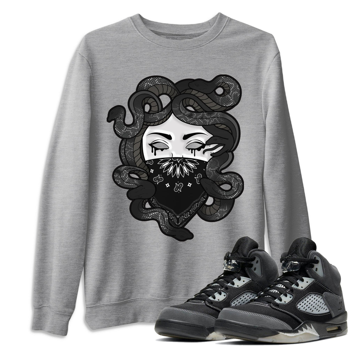 Jordan 5 Anthracite Shirt To Match Jordans Medusa Sneaker Tees Jordan 5 Anthracite Drip Gear Zone Sneaker Matching Clothing Unisex Shirts
