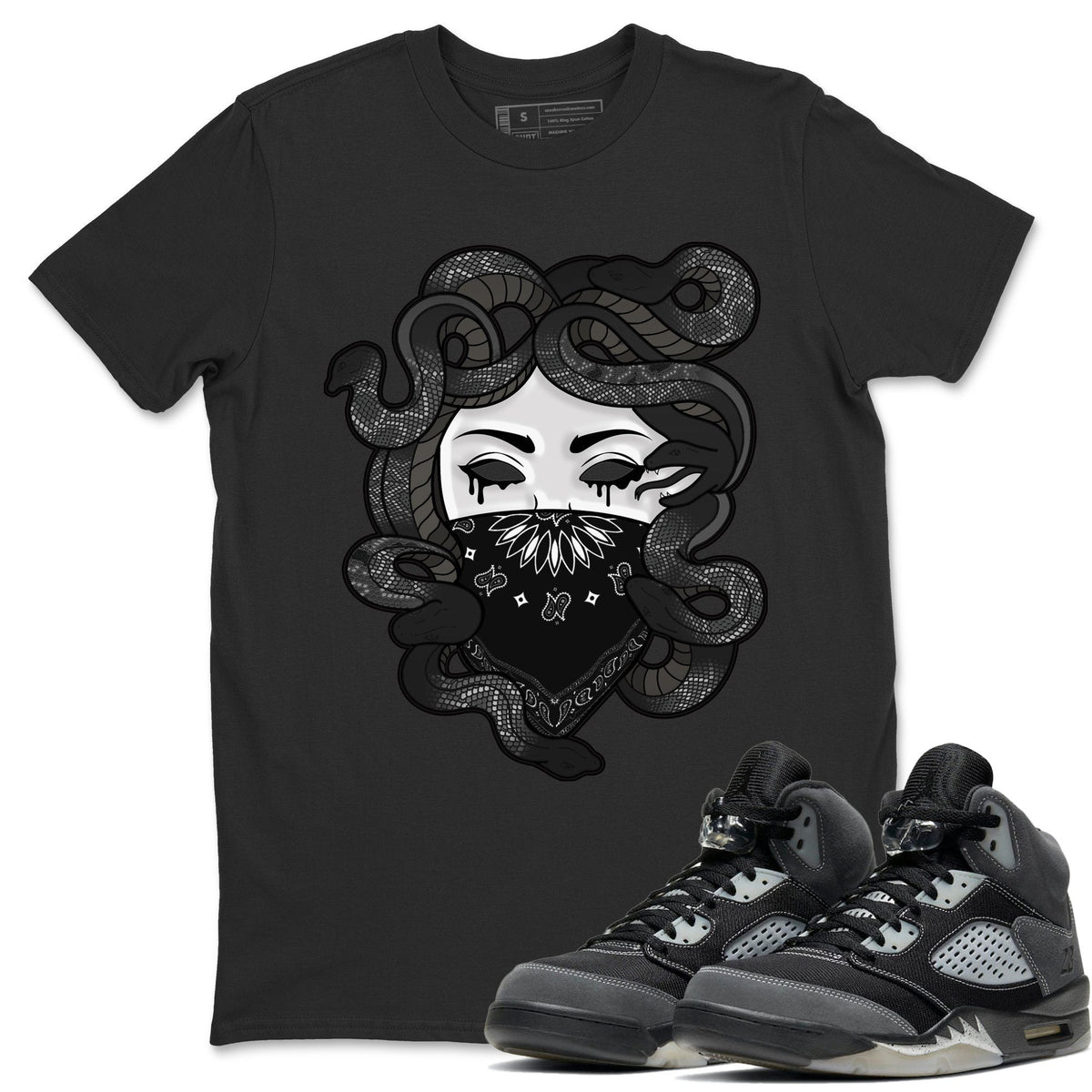 Jordan 5 Anthracite Shirt To Match Jordans Medusa Sneaker Tees Jordan 5 Anthracite Drip Gear Zone Sneaker Matching Clothing Unisex Shirts