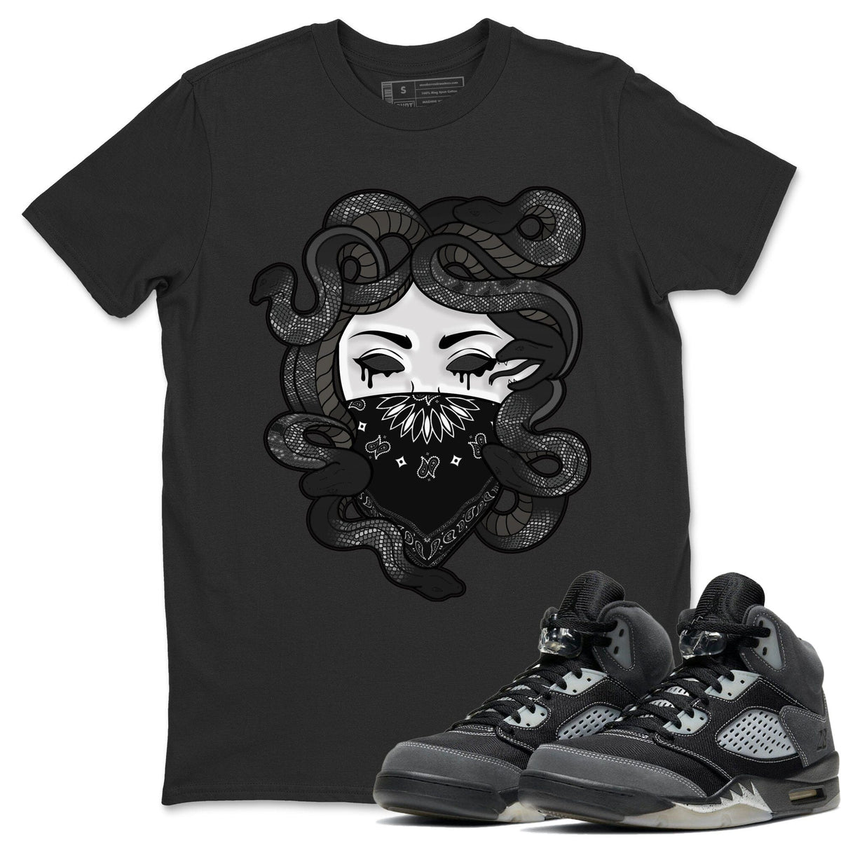 Jordan 5 Anthracite Shirt To Match Jordans Medusa Sneaker Tees Jordan 5 Anthracite Drip Gear Zone Sneaker Matching Clothing Unisex Shirts