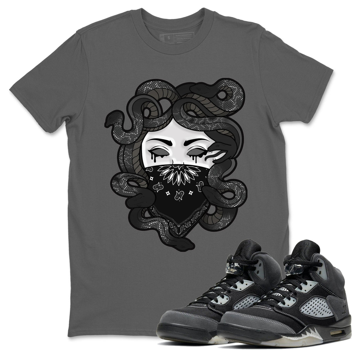 Jordan 5 Anthracite Shirt To Match Jordans Medusa Sneaker Tees Jordan 5 Anthracite Drip Gear Zone Sneaker Matching Clothing Unisex Shirts