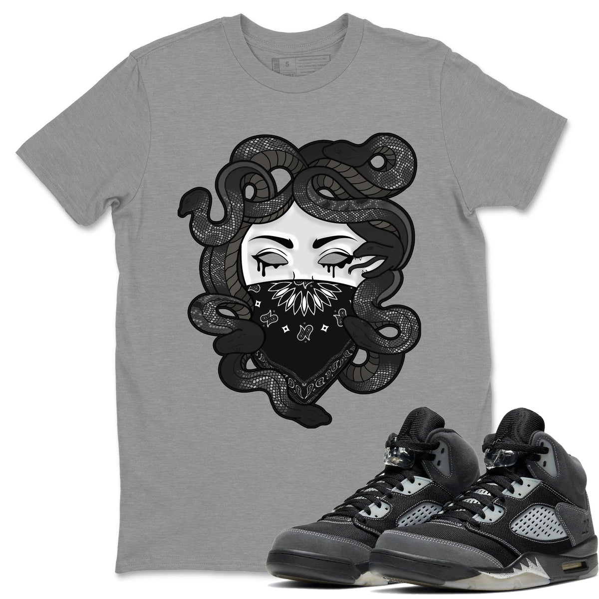 Jordan 5 Anthracite Shirt To Match Jordans Medusa Sneaker Tees Jordan 5 Anthracite Drip Gear Zone Sneaker Matching Clothing Unisex Shirts