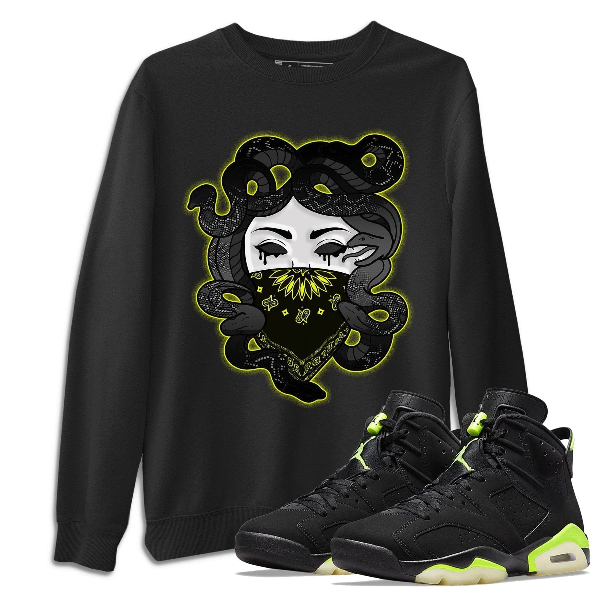 Jordan 6 Electric Green Shirt To Match Jordans Medusa Sneaker Tees Jordan 6 Electric Green Drip Gear Zone Sneaker Matching Clothing Unisex Shirts