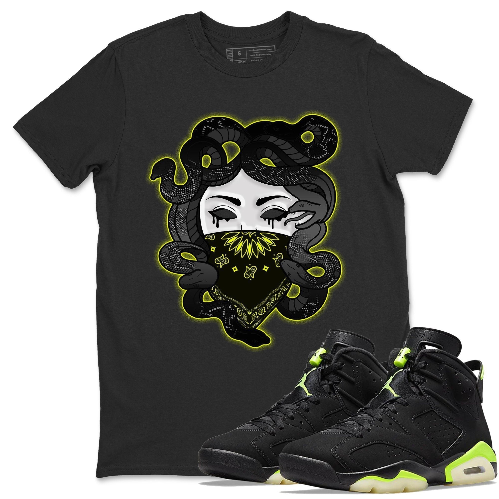 Jordan 6 Electric Green Shirt To Match Jordans Medusa Sneaker Tees Jordan 6 Electric Green Drip Gear Zone Sneaker Matching Clothing Unisex Shirts
