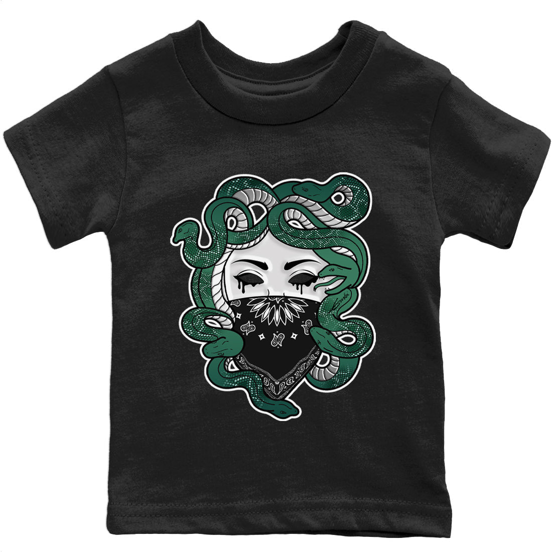 Jordan 1 Gorge Green Sneaker Matching T-Shirt Medusa Sneaker Tees Jordan 1 Gorge Green Sneaker Release Tees Kids Shirts