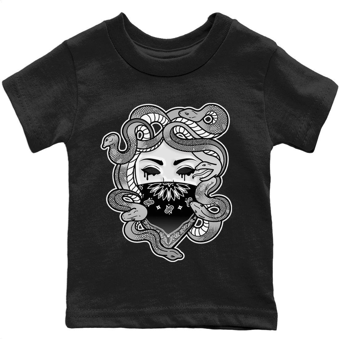 Jordan 1 Light Smoke Grey Sneaker Matching T-Shirt Medusa Sneaker Tees Jordan 1 Light Smoke Grey Sneaker Release Tees Kids Shirts