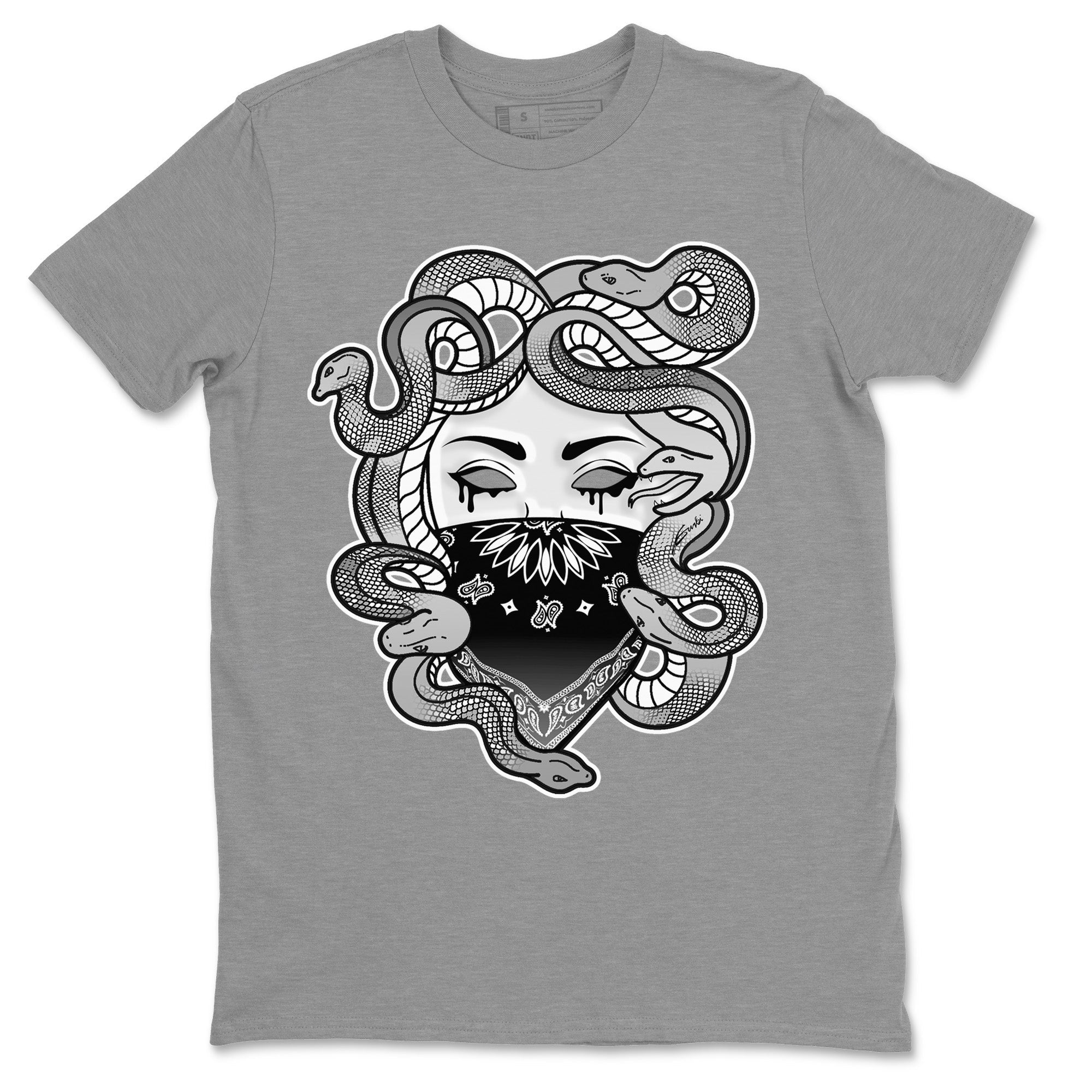 Jordan 1 Light Smoke Grey Sneaker Matching T-Shirt Medusa Sneaker Tees Jordan 1 Light Smoke Grey Sneaker Release Tees Crew Neck Tees