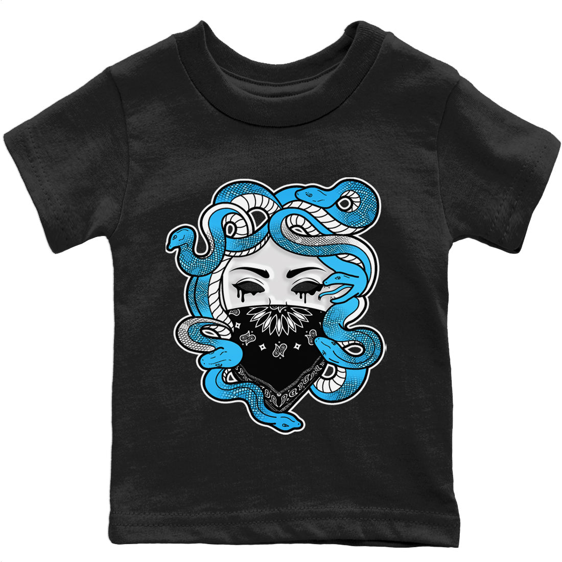 Jordan 1 Powder Blue Sneaker Matching T-Shirt Medusa Sneaker Tees Jordan 1 Powder Blue Sneaker Release Tees Kids Shirts
