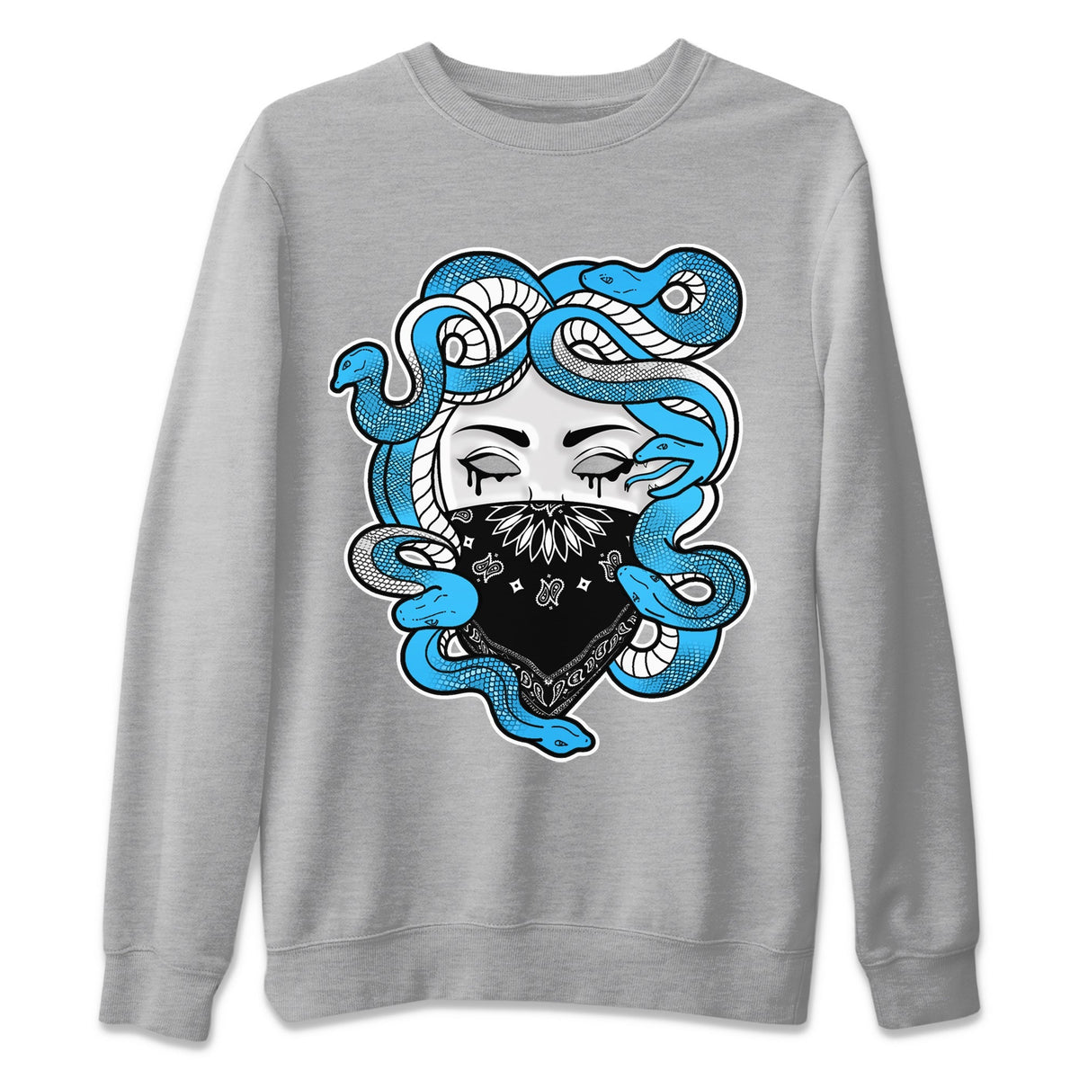 Jordan 1 Powder Blue Sneaker Matching T-Shirt Medusa Sneaker Tees Jordan 1 Powder Blue Sneaker Release Tees Crew Neck Tees