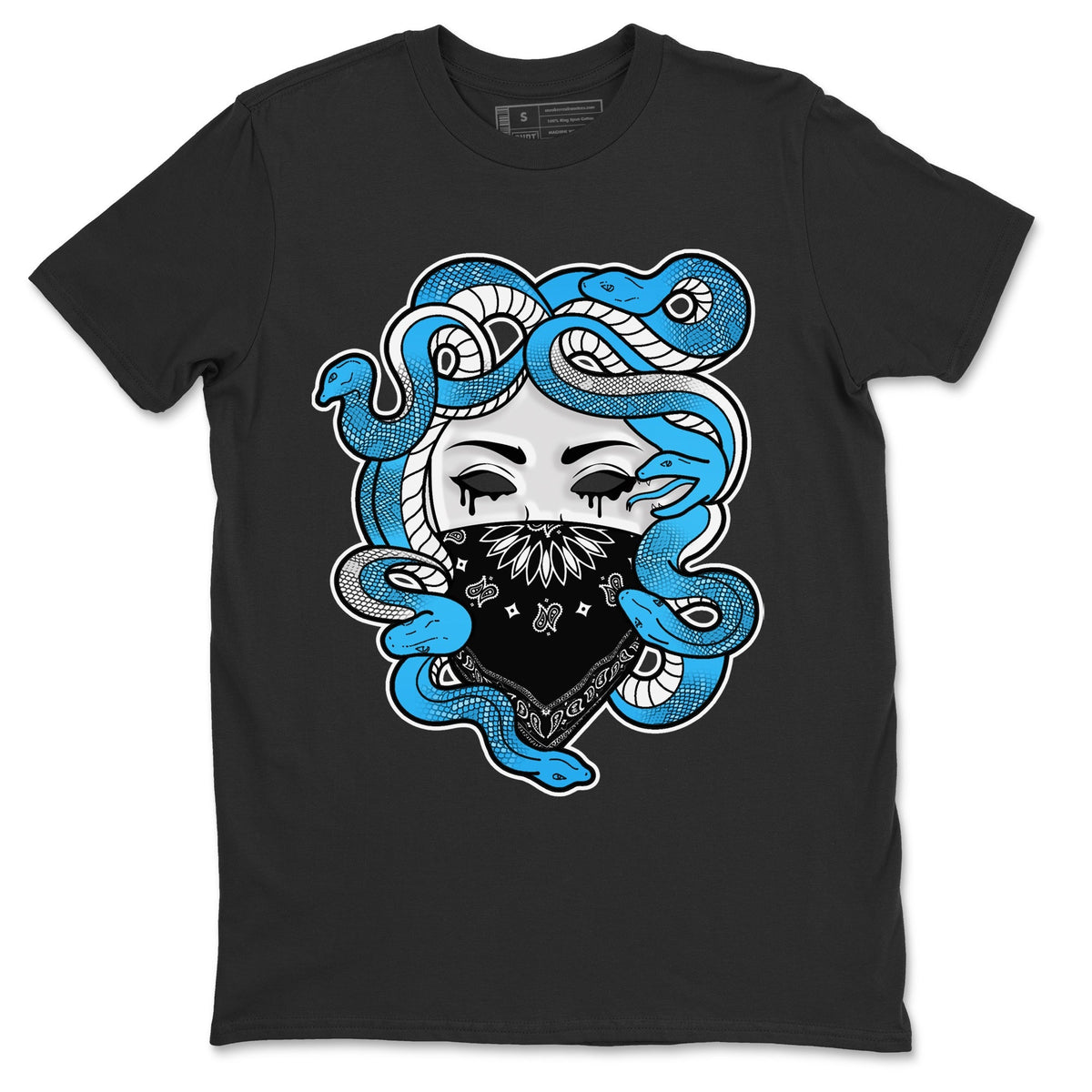 Jordan 1 Powder Blue Sneaker Matching T-Shirt Medusa Sneaker Tees Jordan 1 Powder Blue Sneaker Release Tees Crew Neck Tees