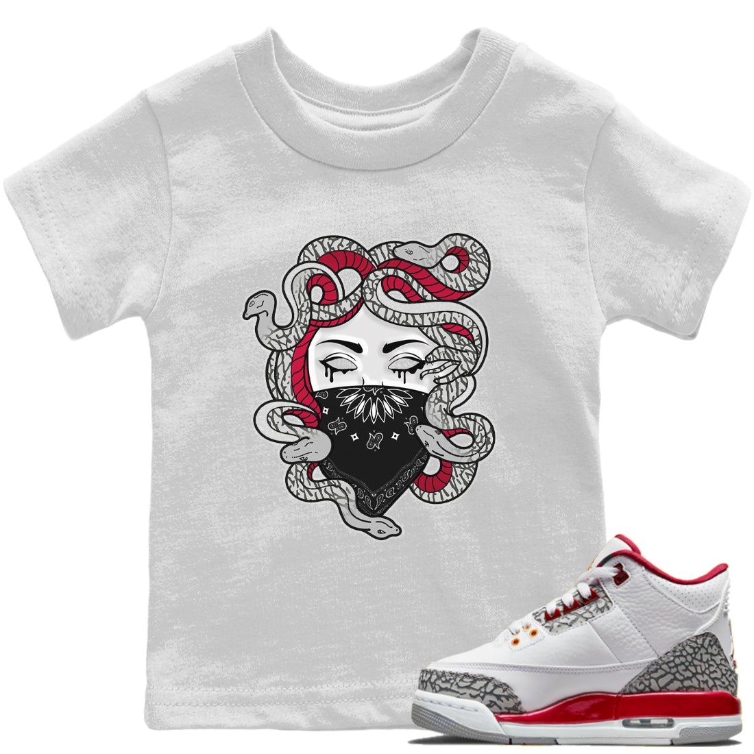 Jordan 3 Cardinal Sneaker Matching T-Shirt Medusa Sneaker Tees Jordan 3 Cardinal Sneaker Release Tees Kids Shirts