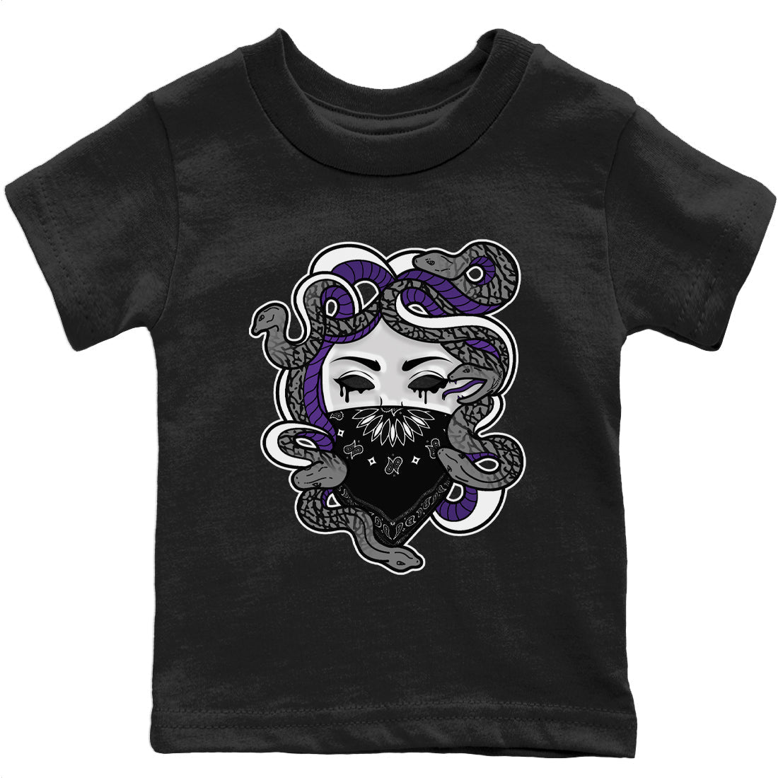 Jordan 3 Dark Iris Sneaker Matching T-Shirt Medusa Sneaker Tees Jordan 3 Dark Iris Sneaker Release Tees Kids Shirts
