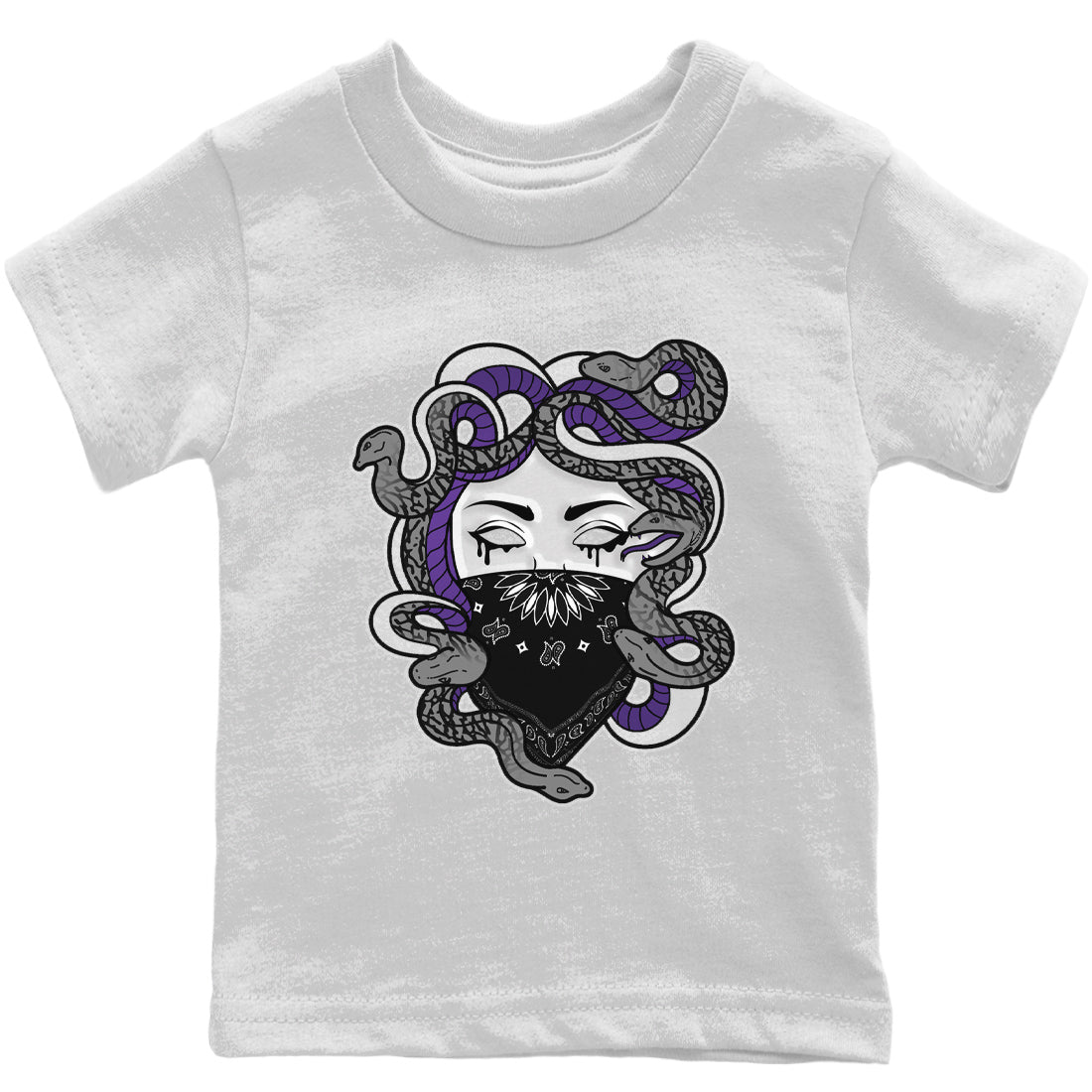 Jordan 3 Dark Iris Sneaker Matching T-Shirt Medusa Sneaker Tees Jordan 3 Dark Iris Sneaker Release Tees Kids Shirts