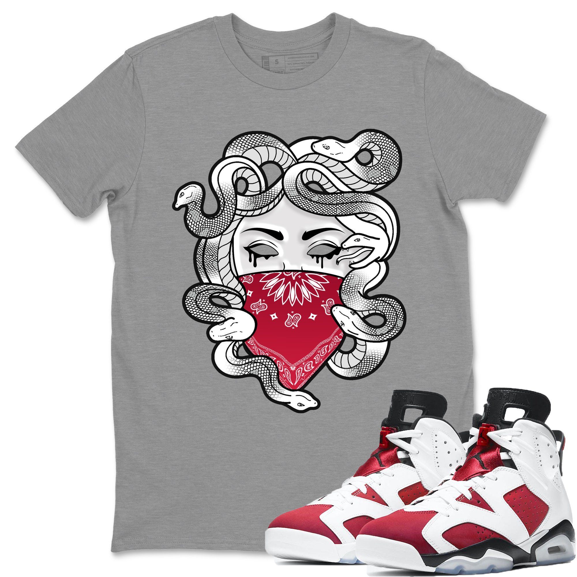 Jordan 6 Carmine Shirt To Match Jordans Medusa Sneaker Tees Jordan 6 Carmine Drip Gear Zone Sneaker Matching Clothing Unisex Shirts