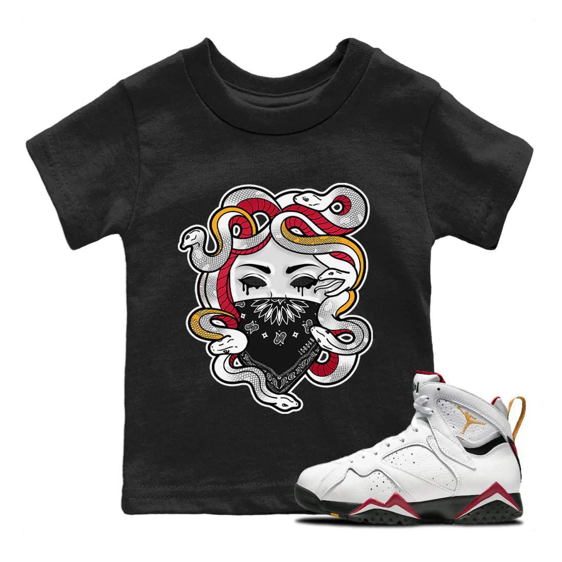 Jordan 7 Cardinal Shirt To Match Jordans Medusa Sneaker Tees Jordan 7 Cardinal Drip Gear Zone Sneaker Matching Clothing Kids Shirts
