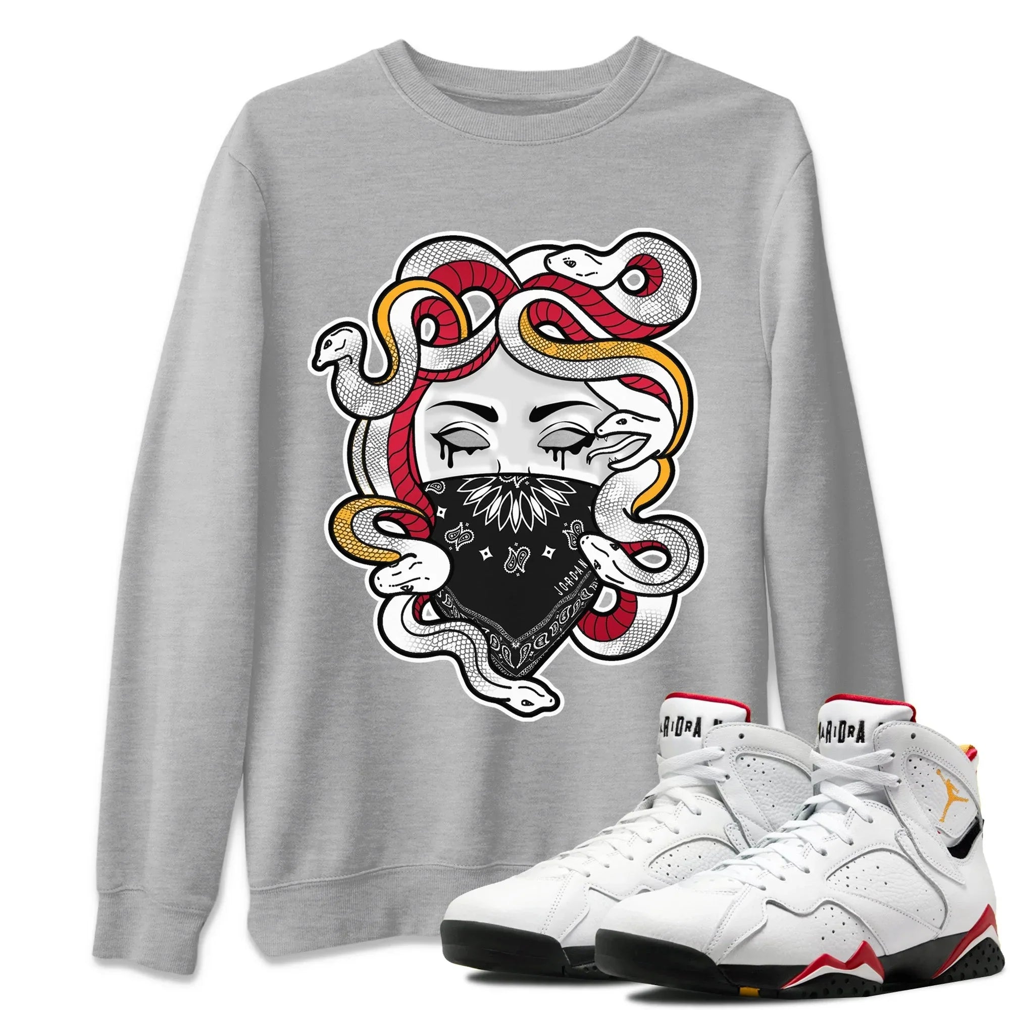 Jordan 7 Cardinal Shirt To Match Jordans Medusa Sneaker Tees Jordan 7 Cardinal Drip Gear Zone Sneaker Matching Clothing Unisex Shirts