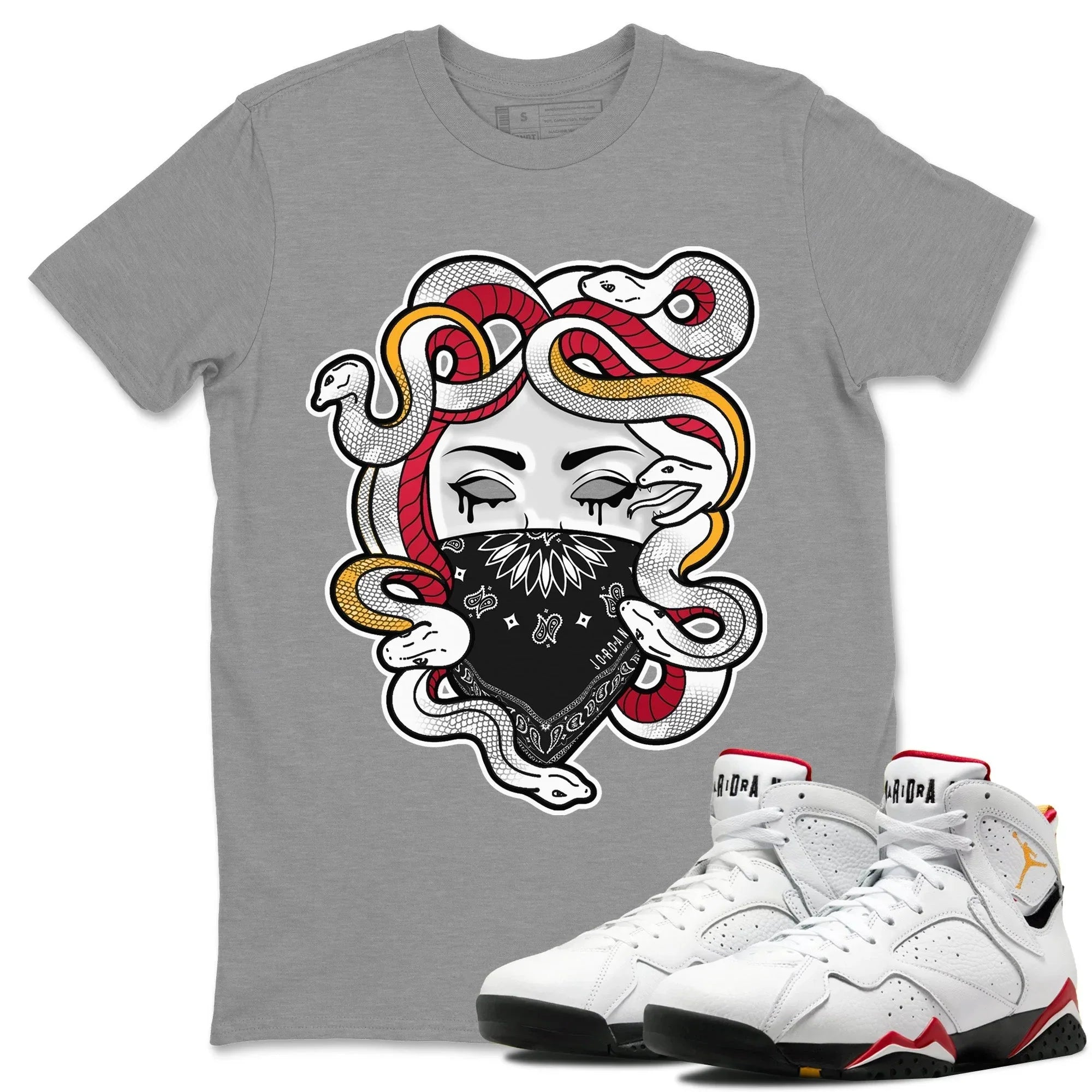 Jordan 7 Cardinal Shirt To Match Jordans Medusa Sneaker Tees Jordan 7 Cardinal Drip Gear Zone Sneaker Matching Clothing Unisex Shirts