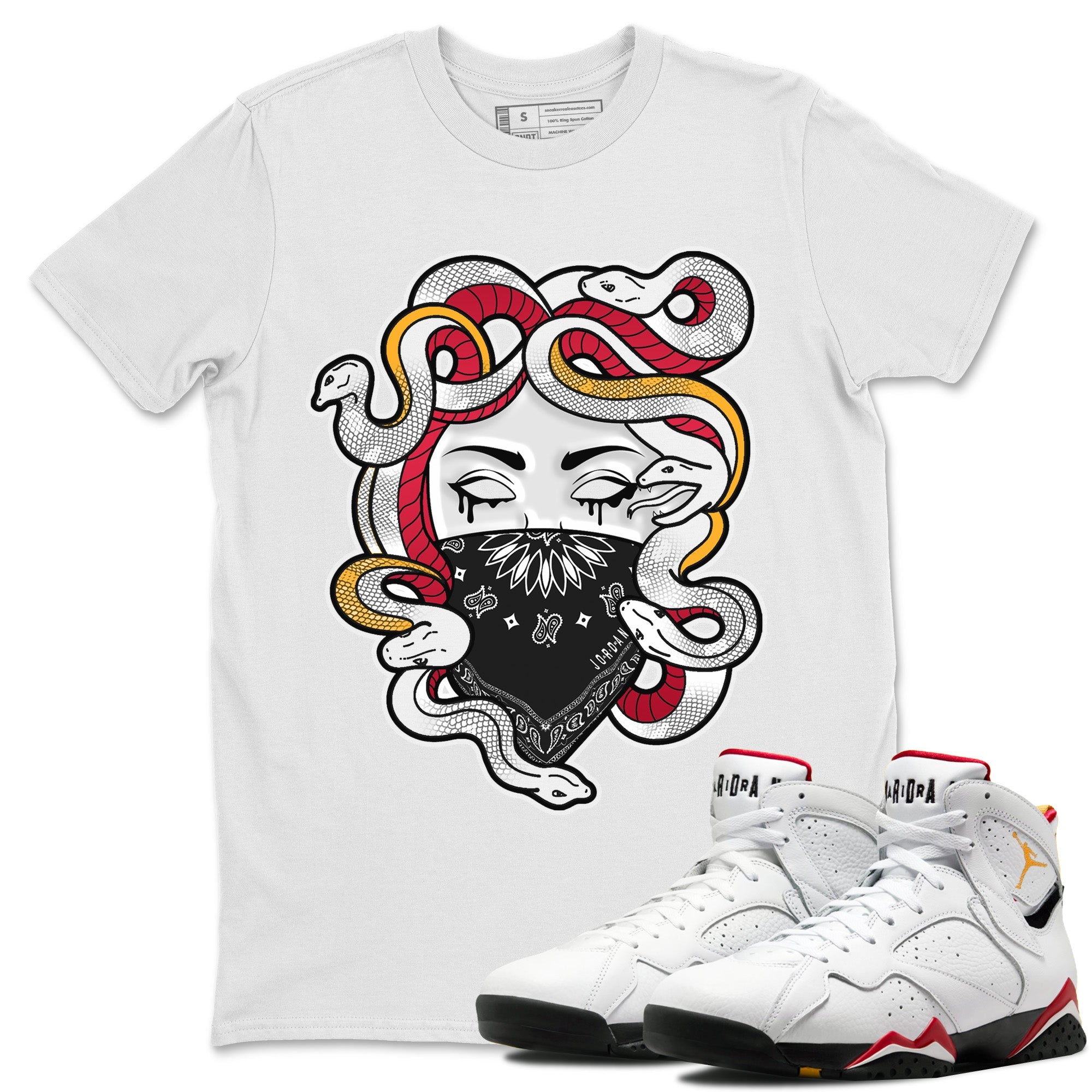 Jordan 7 Cardinal Shirt To Match Jordans Medusa Sneaker Tees Jordan 7 Cardinal Drip Gear Zone Sneaker Matching Clothing Unisex Shirts