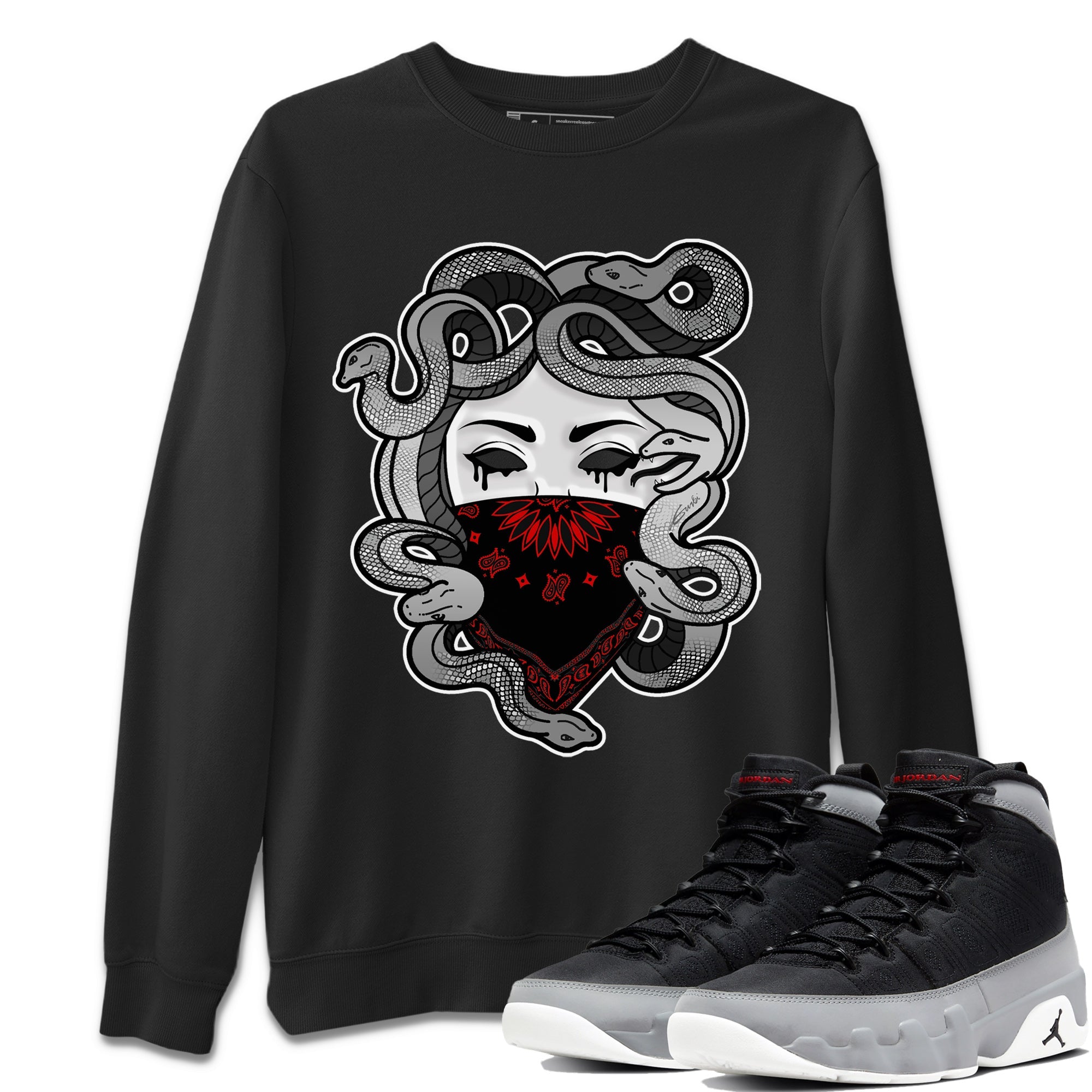 Jordan 9 Particle Grey Shirt To Match Jordans Medusa Sneaker Tees Jordan 9 Particle Grey Drip Gear Zone Sneaker Matching Clothing Unisex Shirts