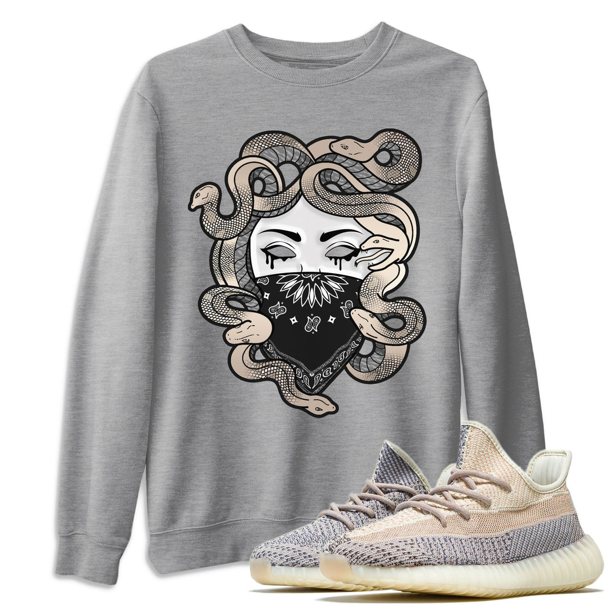 Yeezy 350 Ash Pearl Shirt To Match Jordans Medusa Sneaker Tees Yeezy 350 Ash Pearl Drip Gear Zone Sneaker Matching Clothing Unisex Shirts