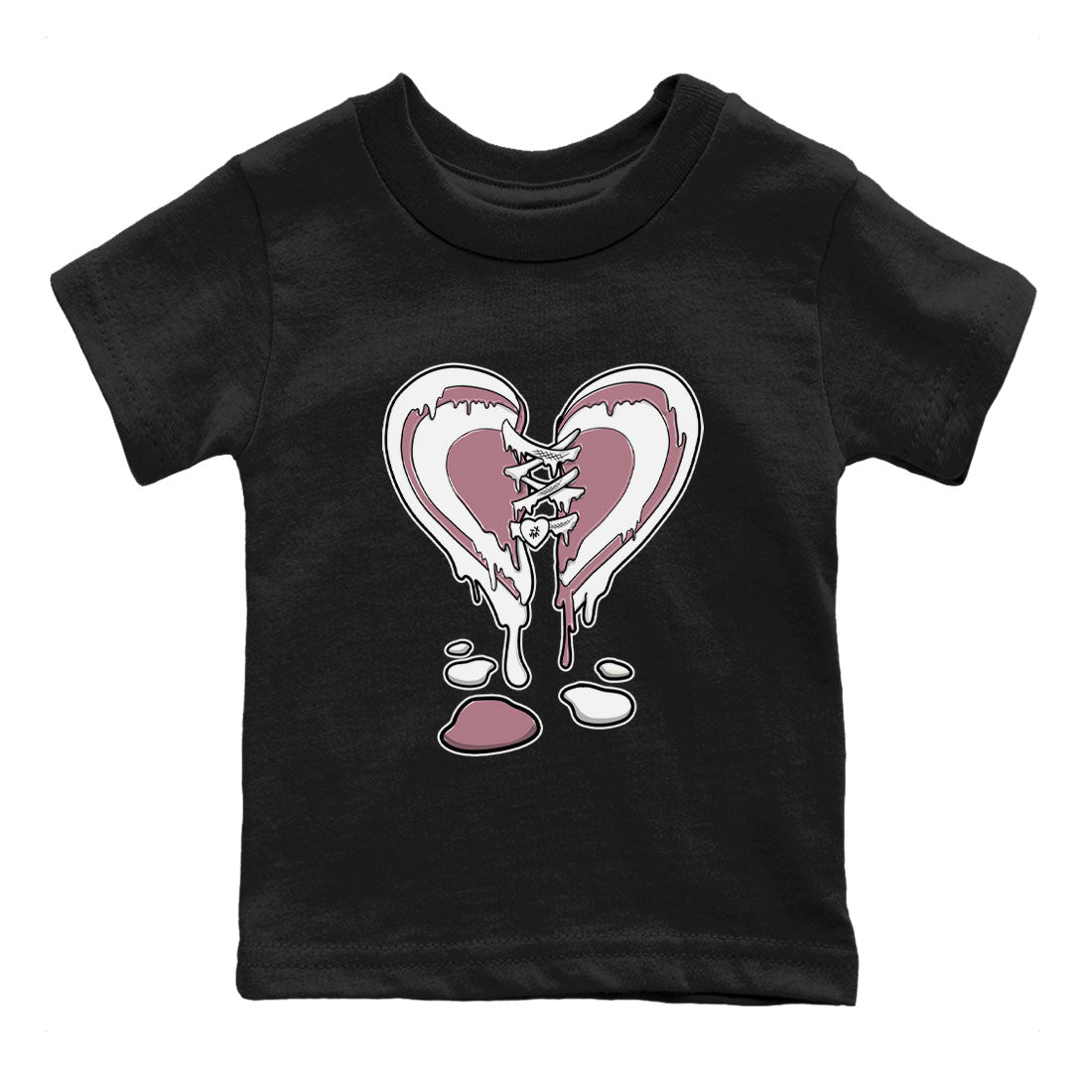 Air Jordan 1 High OG WMNS Mauve shirt to match jordans Melting Heart crew neck streetwear t-shirt Air Jordan 1 Mauve Drip Gear Zone Baby Toddler Black 2 Sneaker Matching Tee