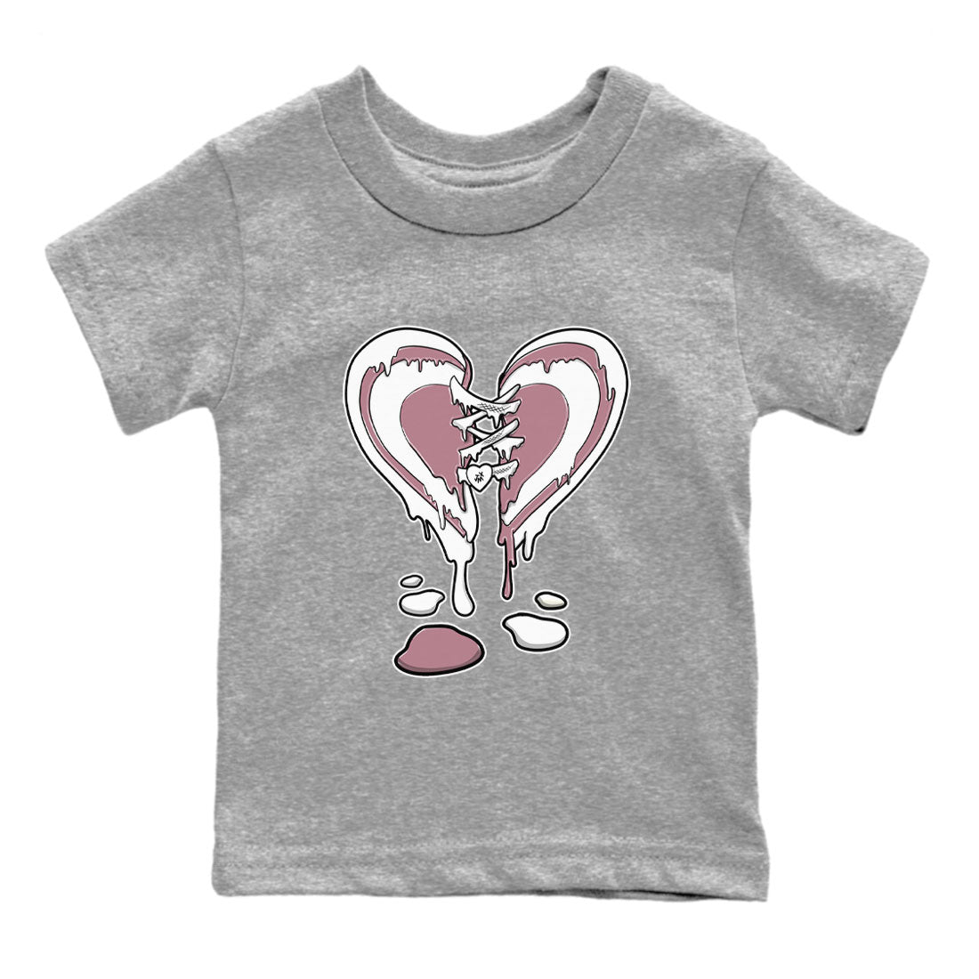 Air Jordan 1 High OG WMNS Mauve shirt to match jordans Melting Heart crew neck streetwear t-shirt Air Jordan 1 Mauve Drip Gear Zone Baby Toddler Heather Grey 2 Sneaker Matching Tee