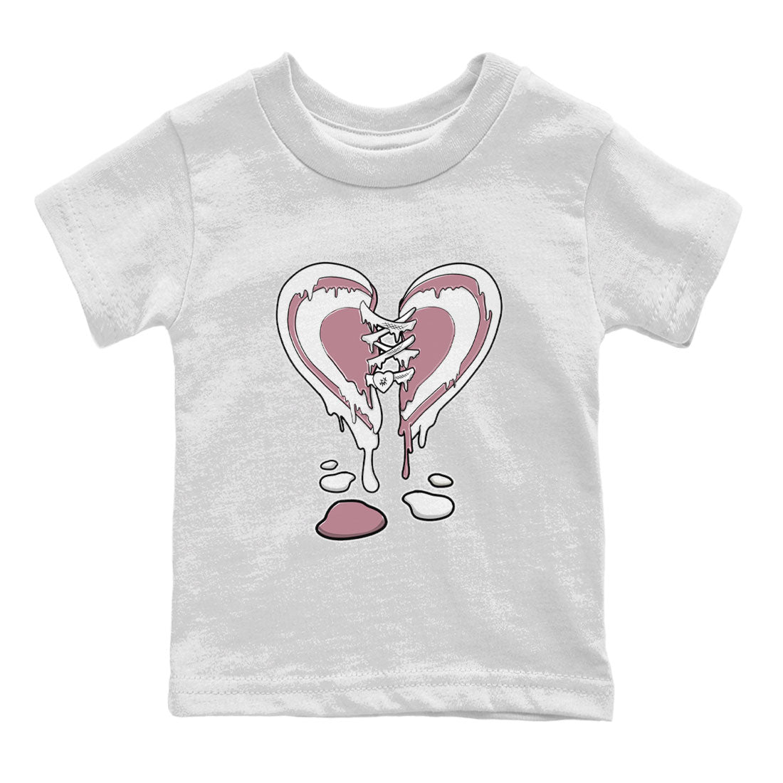 Air Jordan 1 High OG WMNS Mauve shirt to match jordans Melting Heart crew neck streetwear t-shirt Air Jordan 1 Mauve Drip Gear Zone Baby Toddler White 2 Sneaker Matching Tee