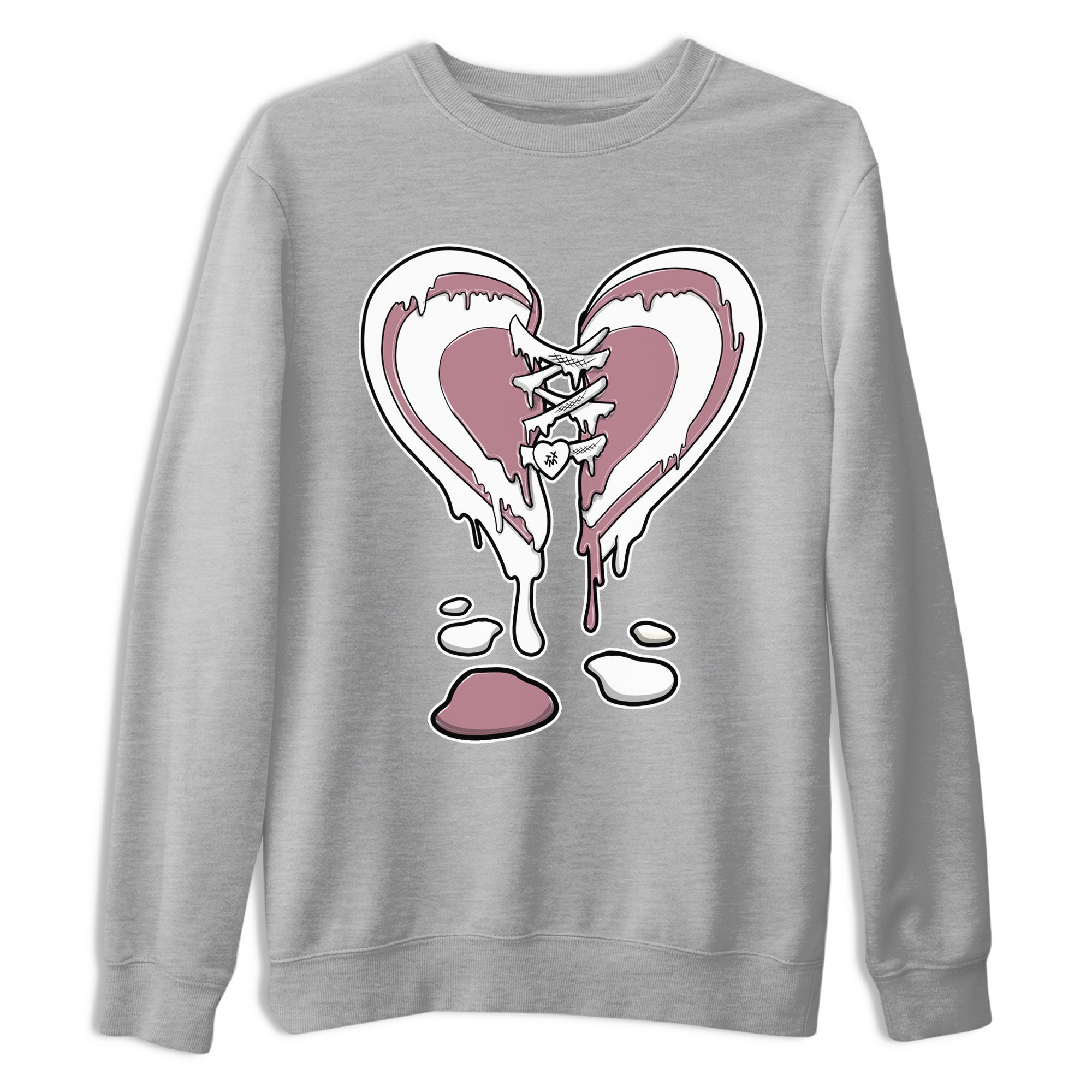 Air Jordan 1 High OG WMNS Mauve shirt to match jordans Melting Heart crew neck streetwear t-shirt Air Jordan 1 Mauve Drip Gear Zone Unisex Heather Grey 2 Sneaker Matching Tee