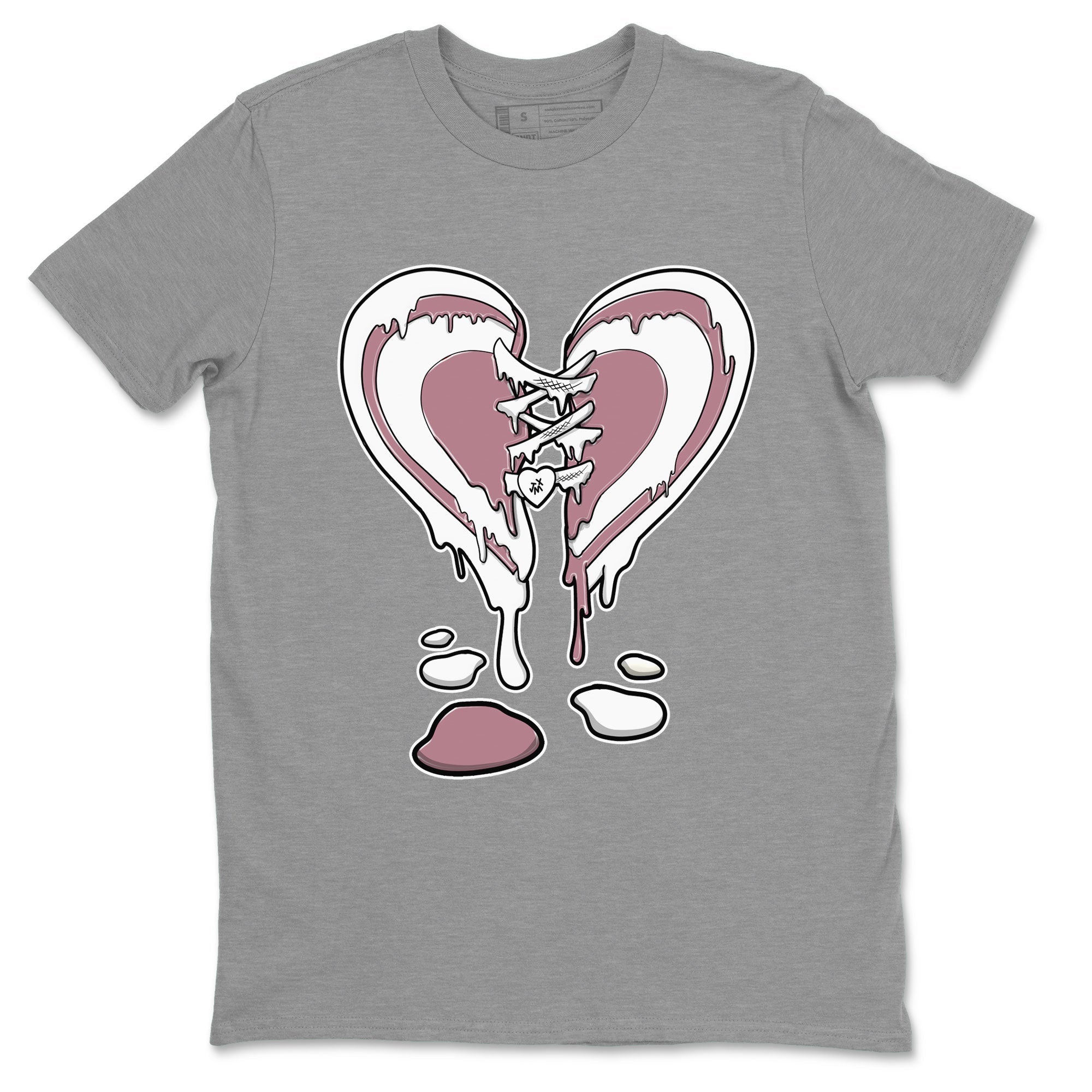 Air Jordan 1 High OG WMNS Mauve shirt to match jordans Melting Heart crew neck streetwear t-shirt Air Jordan 1 Mauve Drip Gear Zone Unisex Heather Grey 2 Sneaker Matching Tee