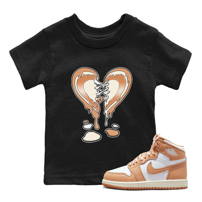 Air Jordan 1 High OG WMNS Praline shirt to match jordans Melting Heart Streetwear Sneaker Shirt Air Jordan 1 Praline Drip Gear Zone Sneaker Matching Clothing Baby Toddler Black 1 T-Shirt
