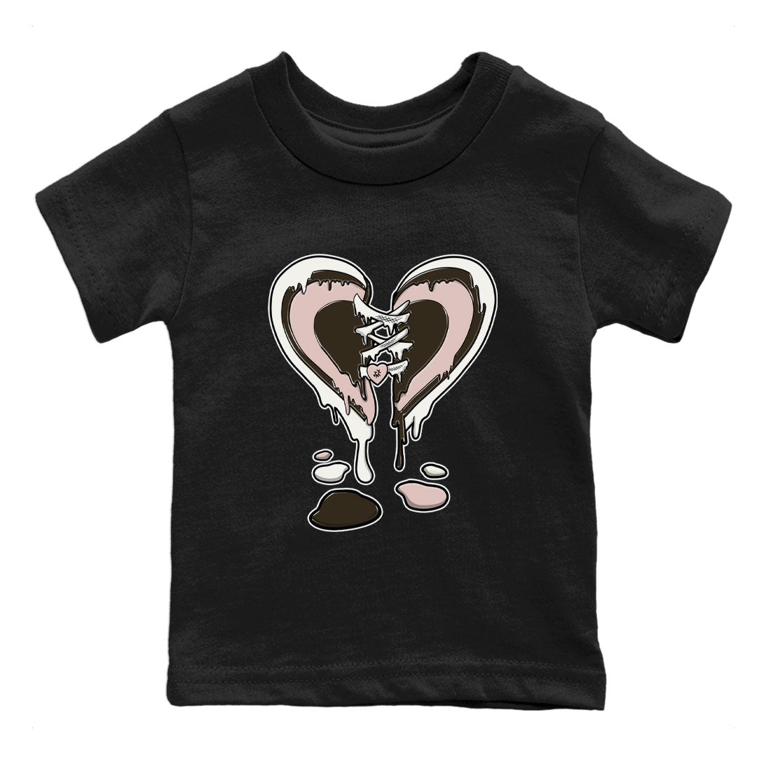 11s Neapolitan shirt to match jordans Melting Heart sneaker matching t-shirts and clothing Air Jordan 11 Neapolitan Drip Gear Zone Youth Kids Toddler Black 2 T-Shirt