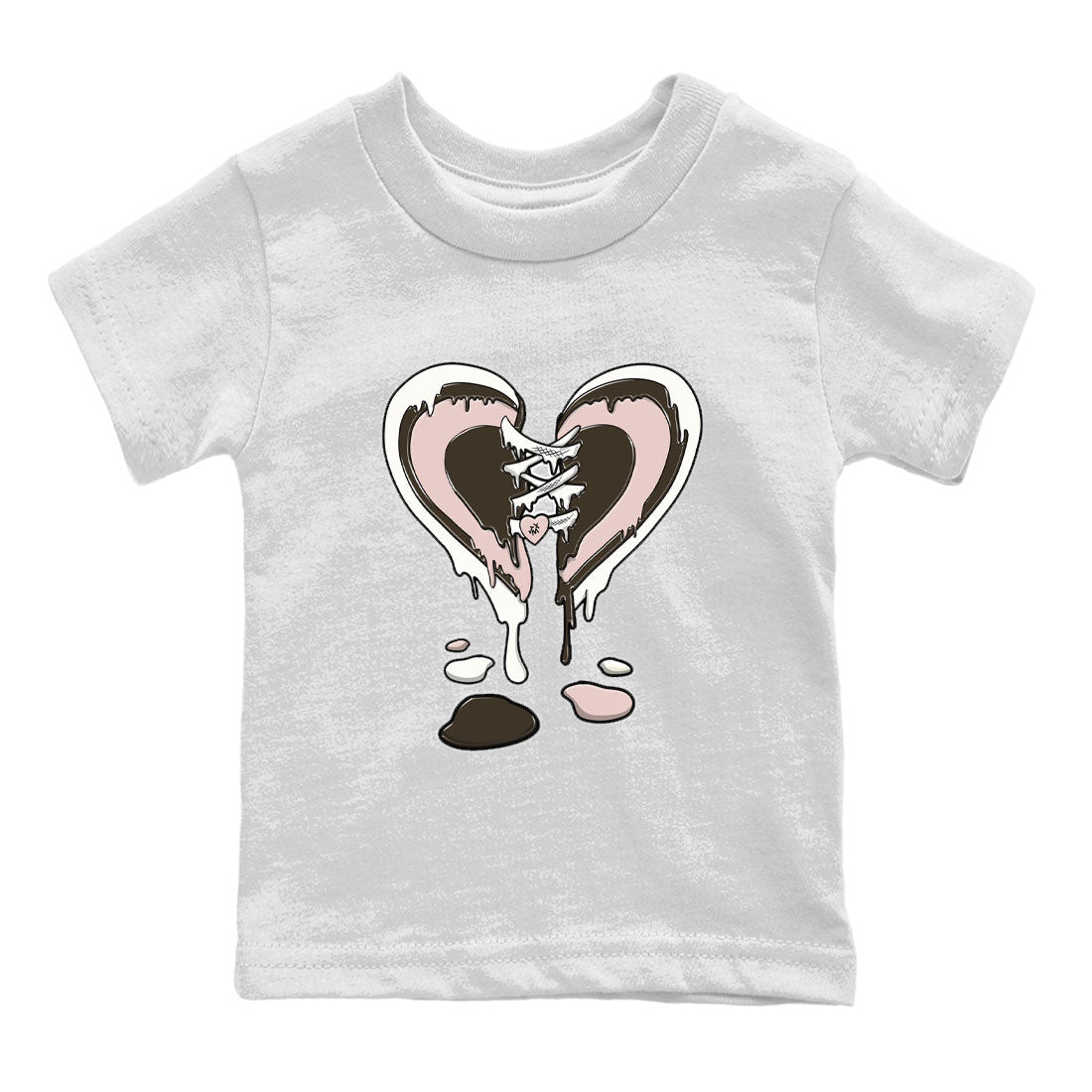 11s Neapolitan shirt to match jordans Melting Heart sneaker matching t-shirts and clothing Air Jordan 11 Neapolitan Drip Gear Zone Youth Kids Toddler White 2 T-Shirt