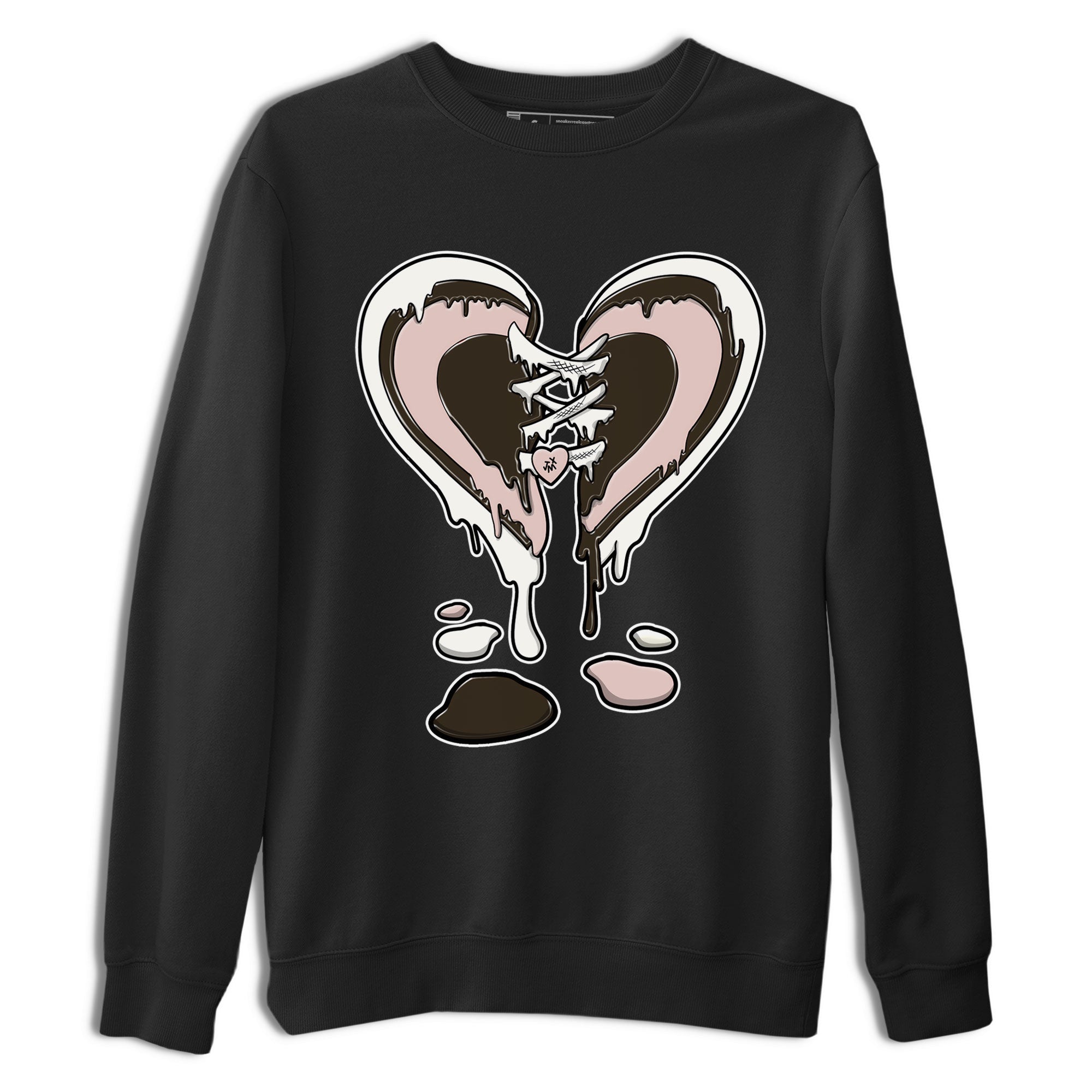 11s Neapolitan shirt to match jordans Melting Heart sneaker matching t-shirts and clothing Air Jordan 11 Neapolitan Drip Gear Zone Cotton Casual Unisex Black 2 T-Shirt