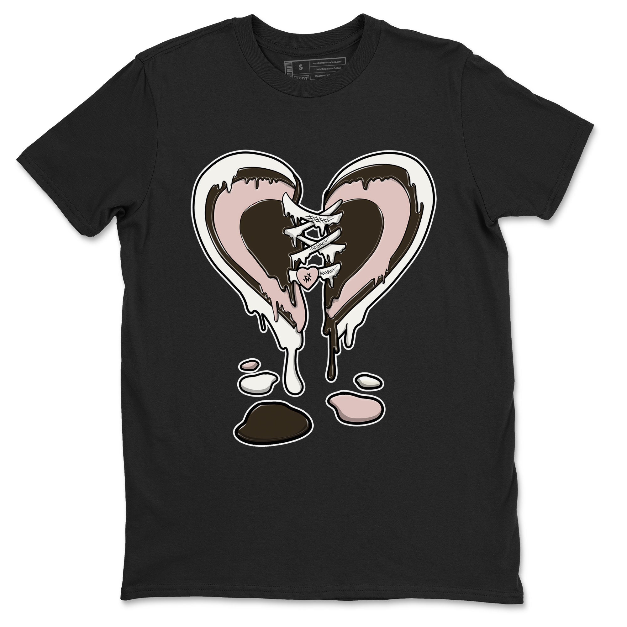11s Neapolitan shirt to match jordans Melting Heart sneaker matching t-shirts and clothing Air Jordan 11 Neapolitan Drip Gear Zone Cotton Casual Unisex Black 2 T-Shirt