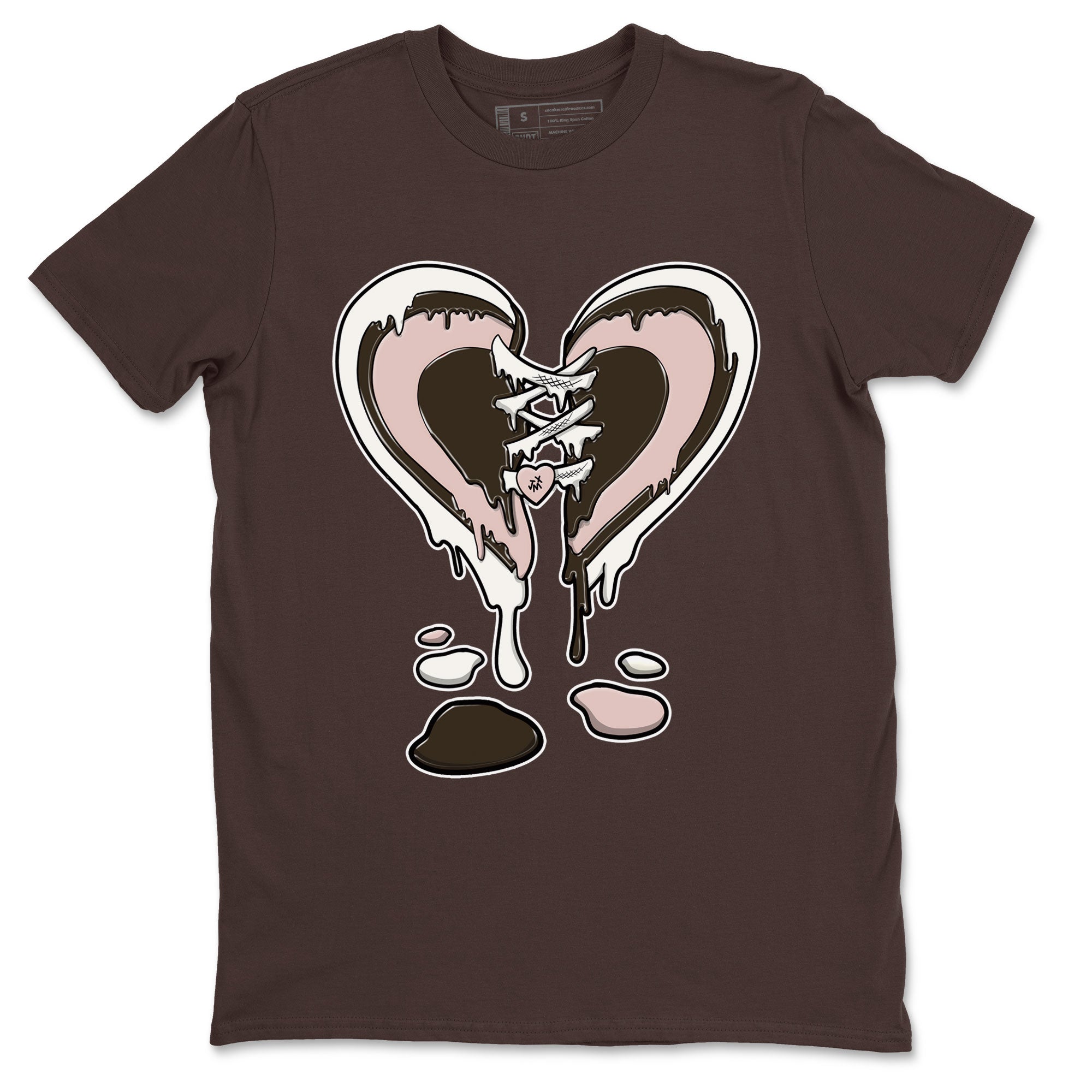 11s Neapolitan shirt to match jordans Melting Heart sneaker matching t-shirts and clothing Air Jordan 11 Neapolitan Drip Gear Zone Cotton Casual Unisex Dark Chocolate 2 T-Shirt