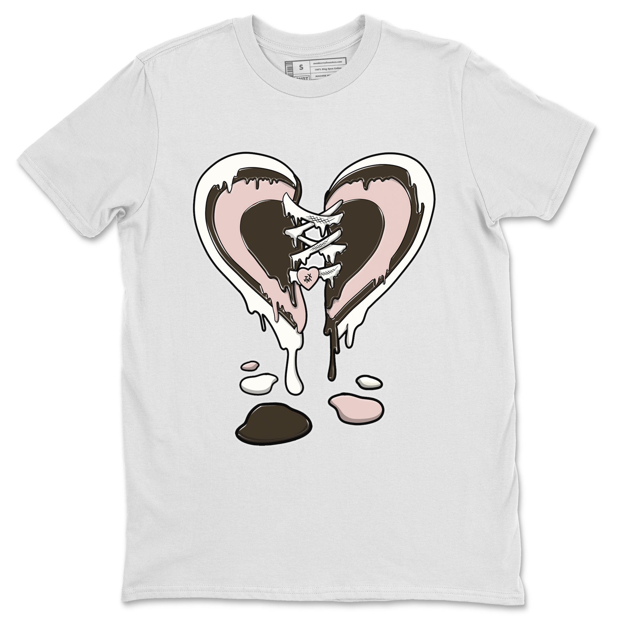 11s Neapolitan shirt to match jordans Melting Heart sneaker matching t-shirts and clothing Air Jordan 11 Neapolitan Drip Gear Zone Cotton Casual Unisex White 2 T-Shirt