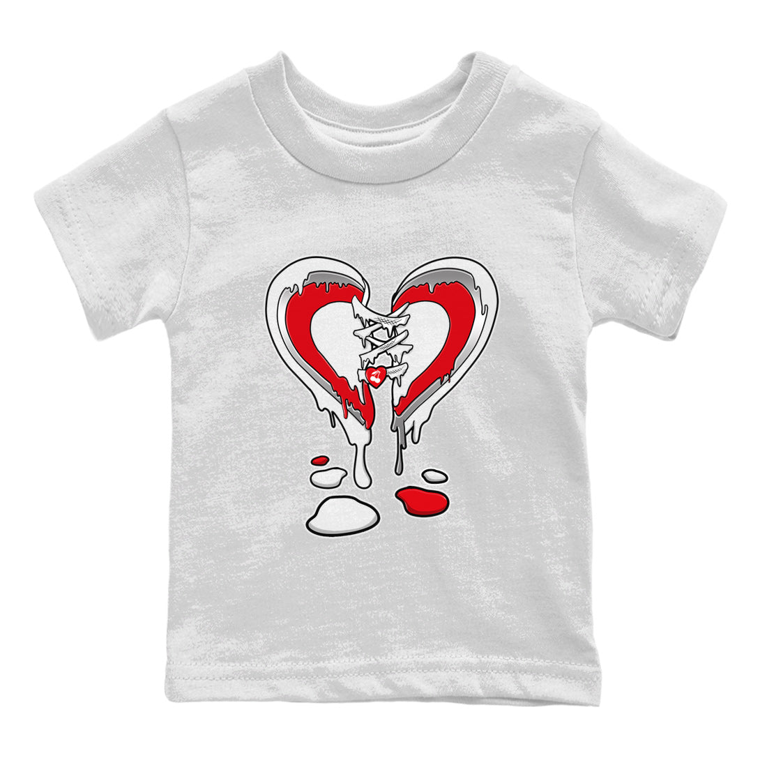 12s Cherry Sneaker Match Tees Melting Heart Streetwear Sneaker Shirt Air Jordan 12 Cherry Sneaker Release Tees Kids Shirts White 2