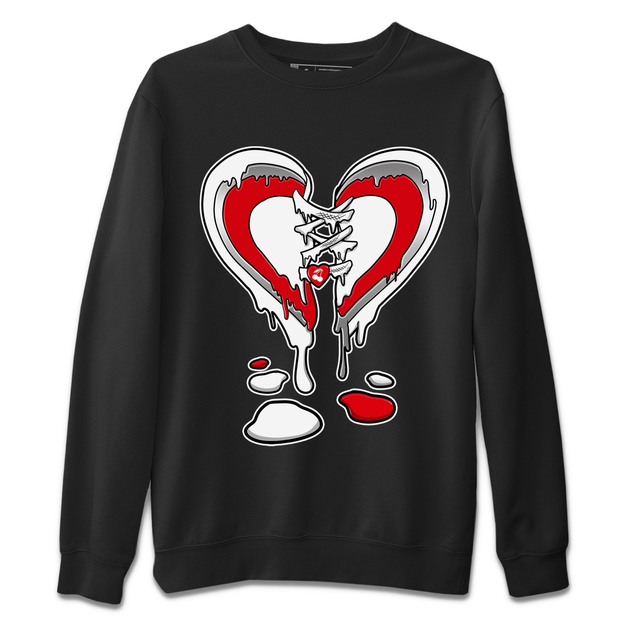 12s Cherry Sneaker Match Tees Melting Heart Streetwear Sneaker Shirt Air Jordan 12 Cherry Sneaker Release Tees Unisex Shirts Black 2