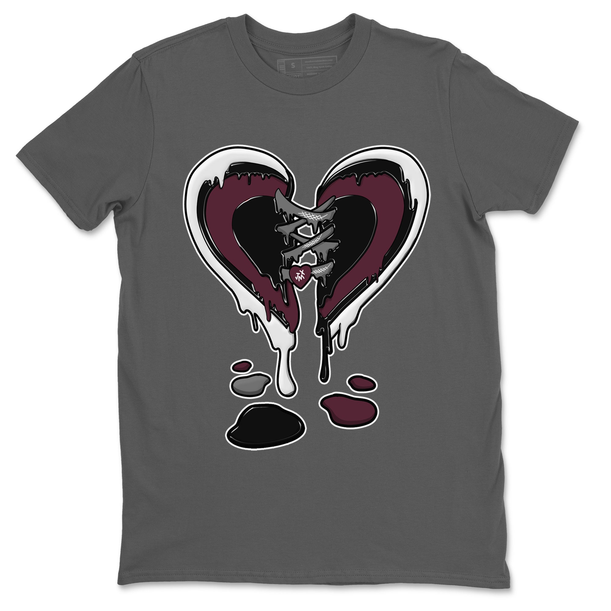 Air Jordan 5 Burgundy Sneaker Match Tees Melting Heart Streetwear Sneaker Shirt Jordan 5 Burgundy Sneaker Release Tees Matching Outfits Unisex Shirts Cool Grey 2