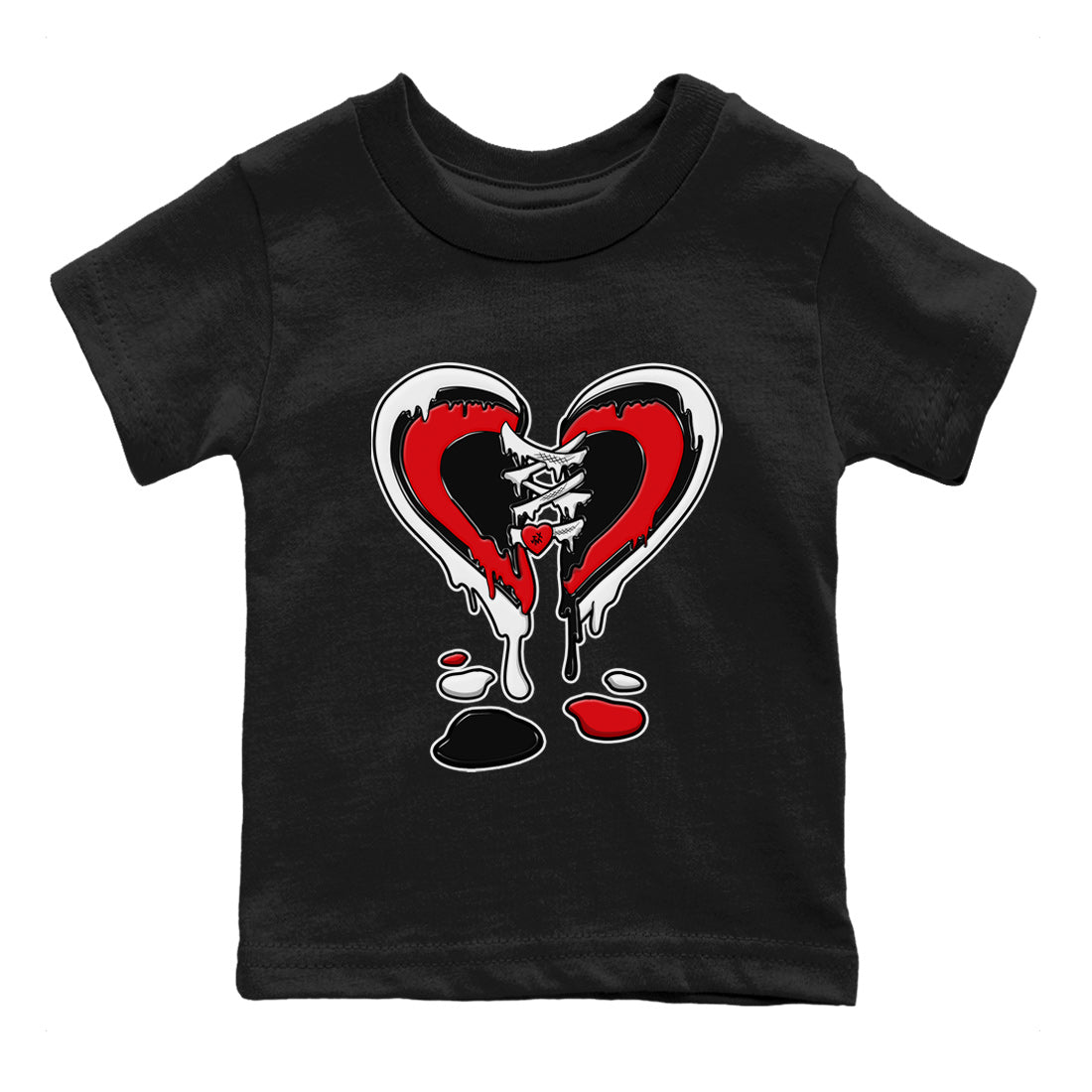 Air Jordan 6 Toro Bravo Sneaker Match Tees Melting Heart Streetwear Sneaker Shirt AJ6 Toro Bravo Sneaker Release Tees Kids Shirts Black 2