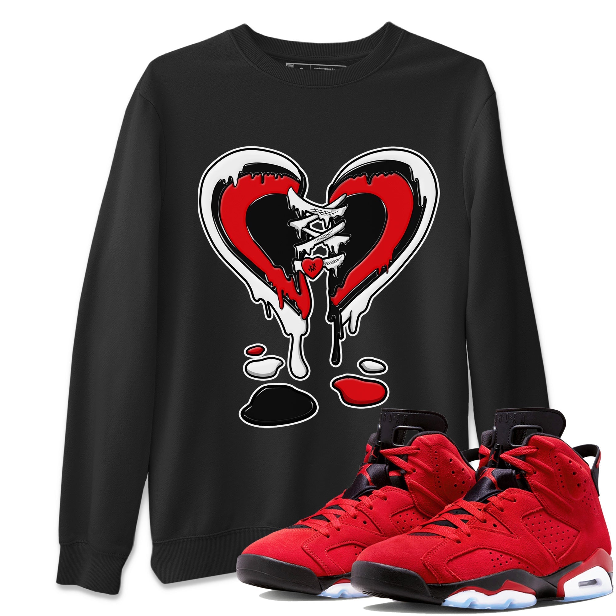 Air Jordan 6 Toro Bravo Sneaker Match Tees Melting Heart Streetwear Sneaker Shirt AJ6 Toro Bravo Sneaker Release Tees Unisex Shirts Black 1