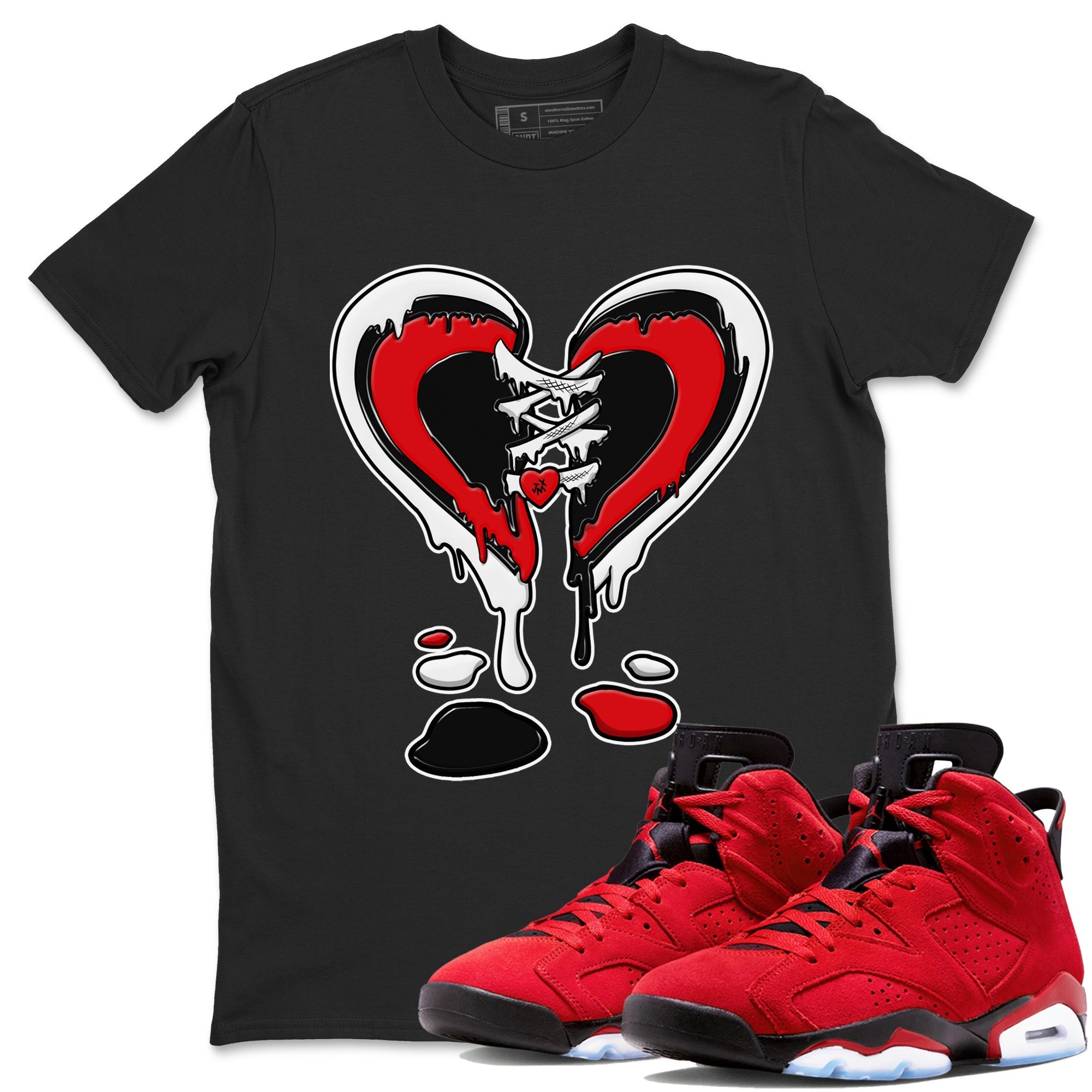 Air Jordan 6 Toro Bravo Sneaker Match Tees Melting Heart Streetwear Sneaker Shirt AJ6 Toro Bravo Sneaker Release Tees Unisex Shirts Black 1