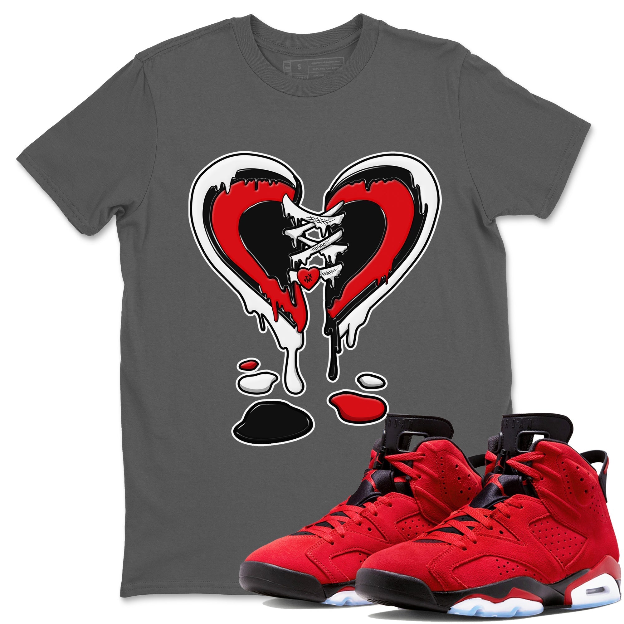 Air Jordan 6 Toro Bravo Sneaker Match Tees Melting Heart Streetwear Sneaker Shirt AJ6 Toro Bravo Sneaker Release Tees Unisex Shirts Cool Grey 1