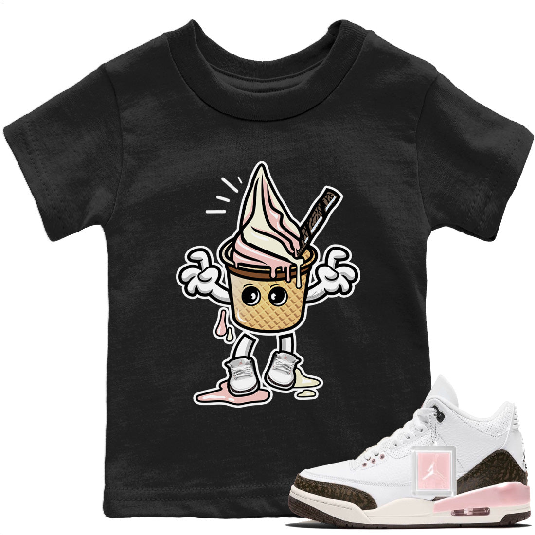 Jordan 3 Atmosphere Sneaker Matching T-Shirt Melting Ice Cream Sneaker Tees Jordan 3 Atmosphere Sneaker Release Tees Kids Shirts